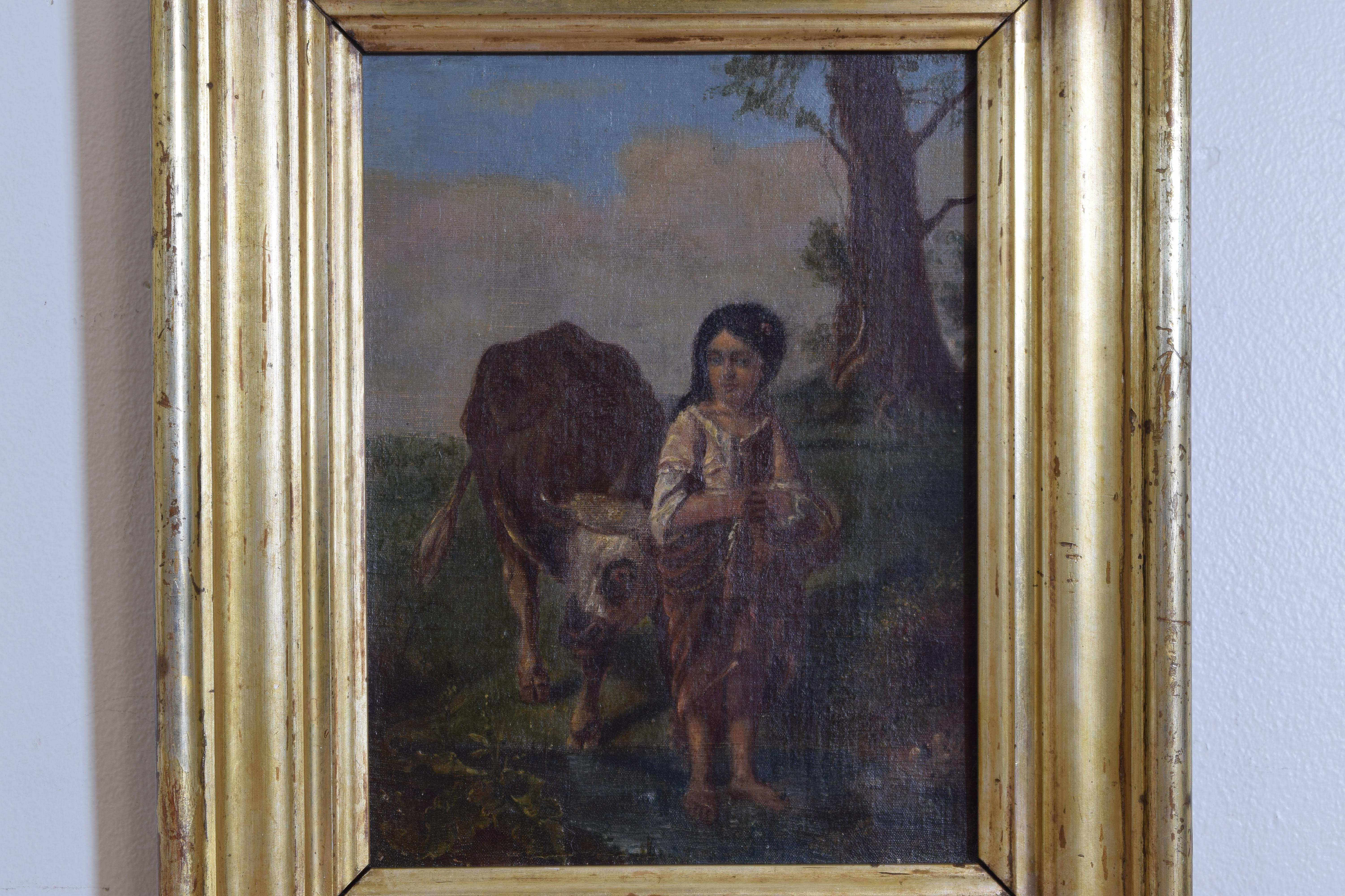Mid-19th Century French Oil on Canvas, 