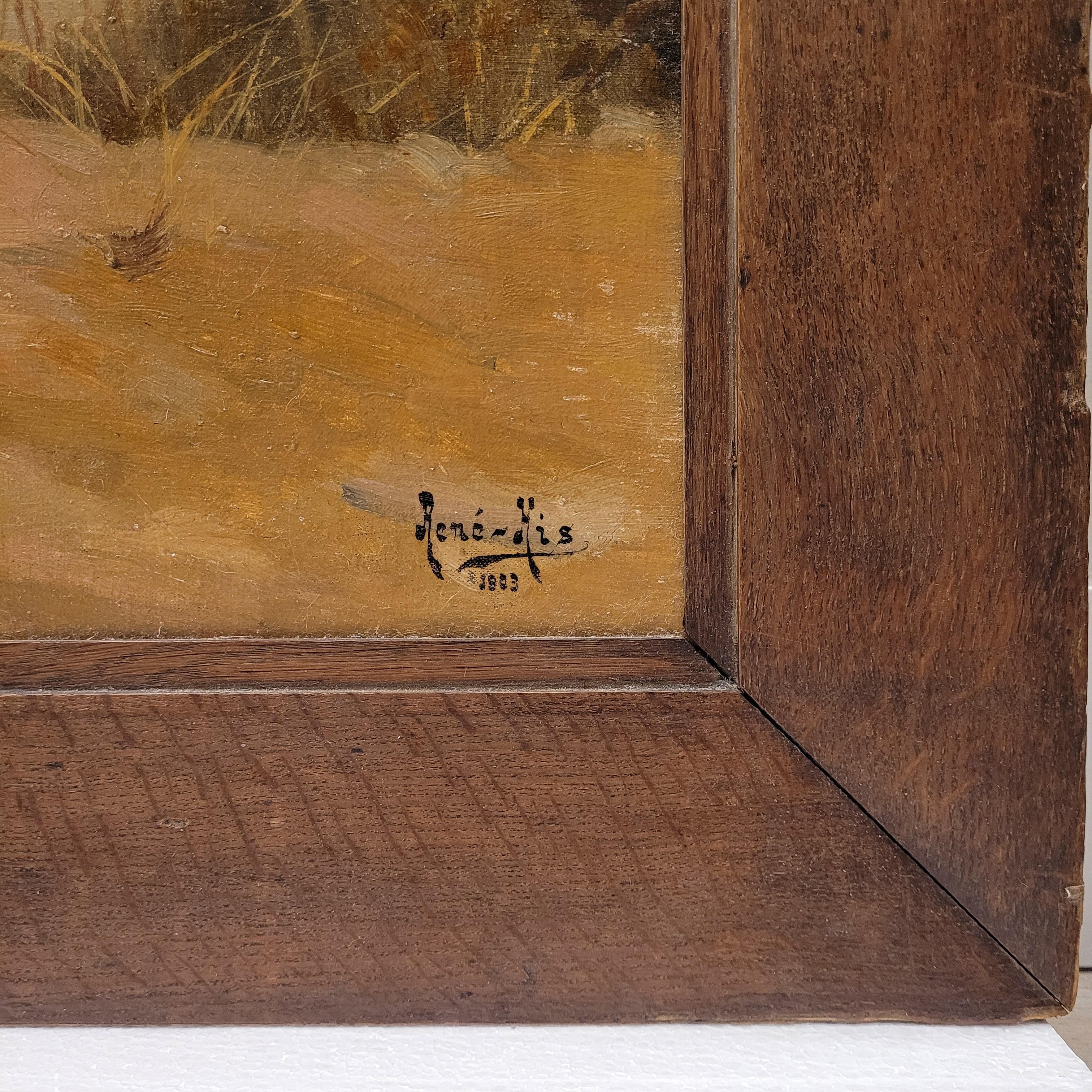 Hand-Painted French Oil on cardboard “View of the Villefranche coast”Rene Charles Edmond His For Sale