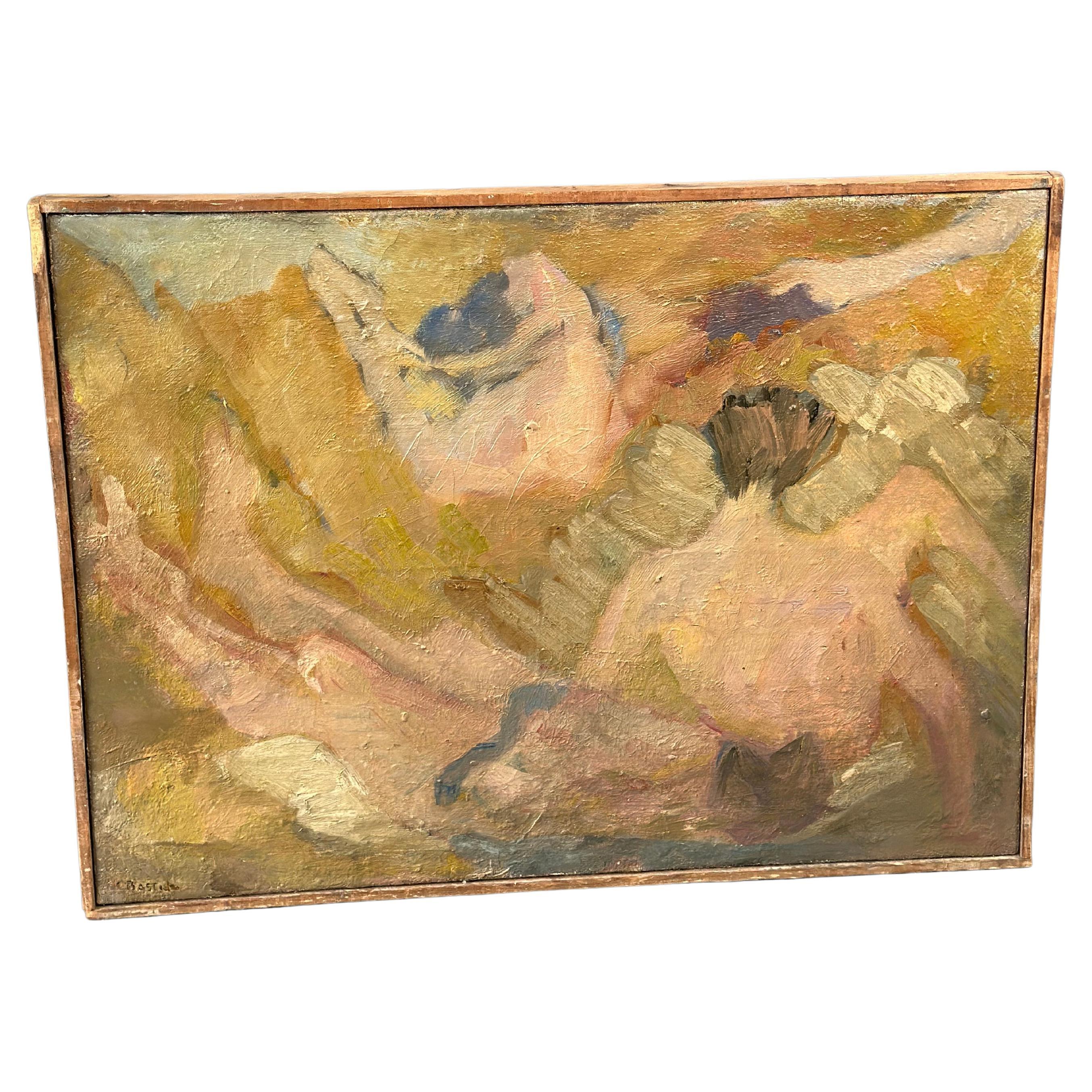 French Oil Painting By Daniel Clesse - Nude For Sale