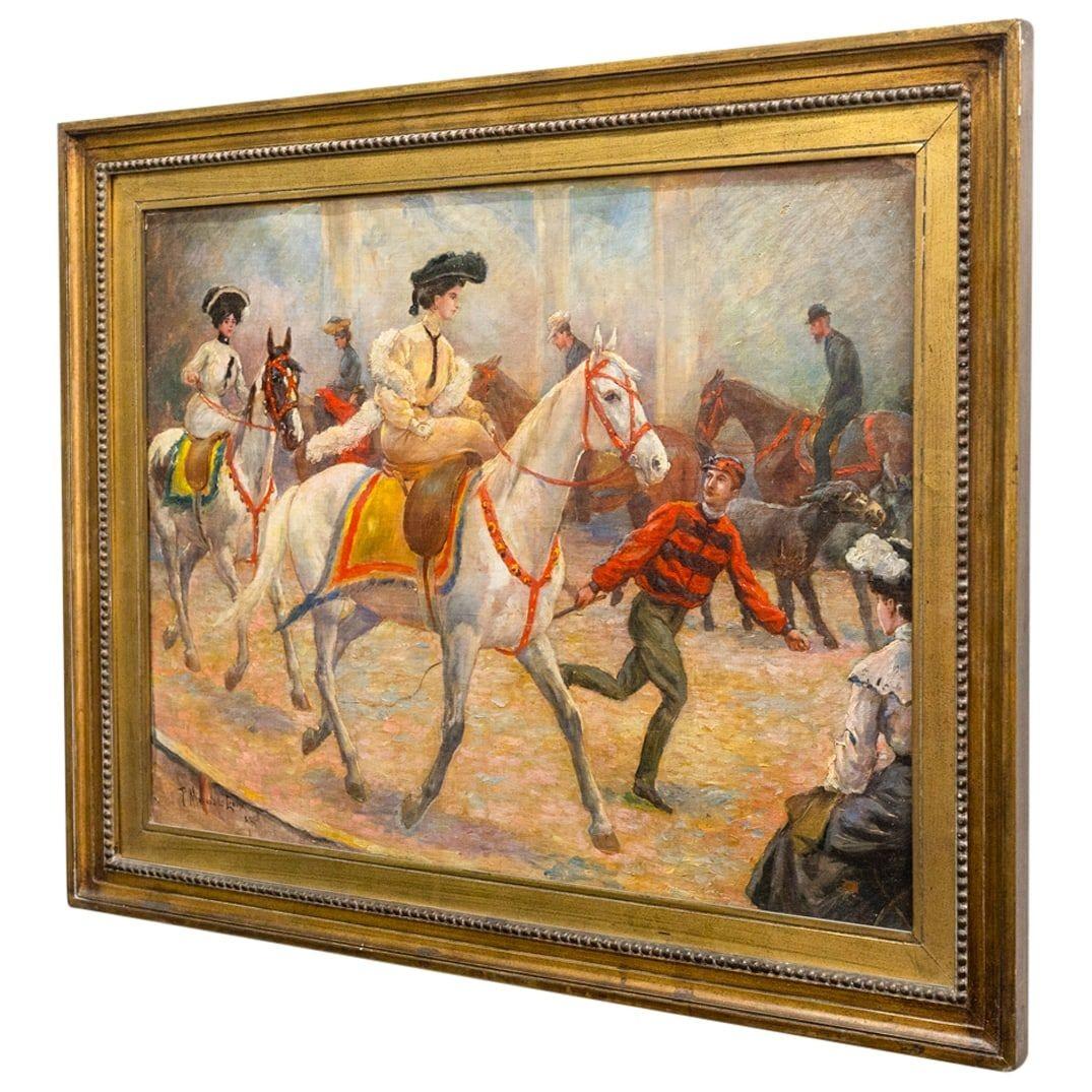 Belle Époque French Oil Painting by Louis-Auguste-Paul Magne de la Croix (1875-1942) For Sale