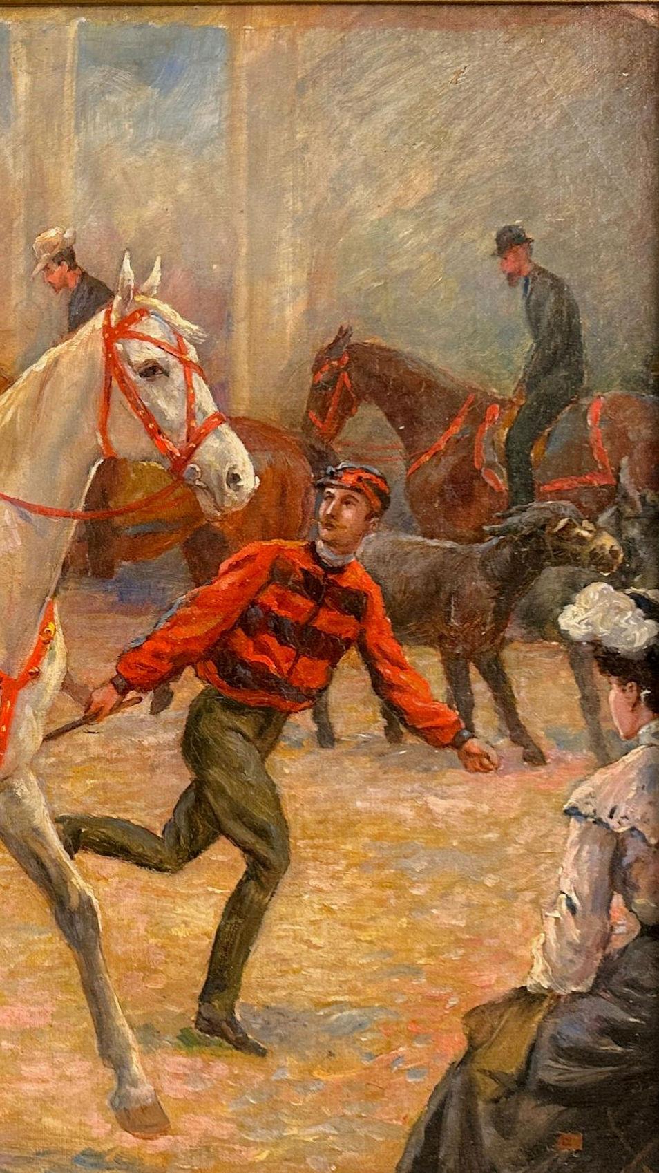 Hand-Painted French Oil Painting by Louis-Auguste-Paul Magne de la Croix (1875-1942) For Sale