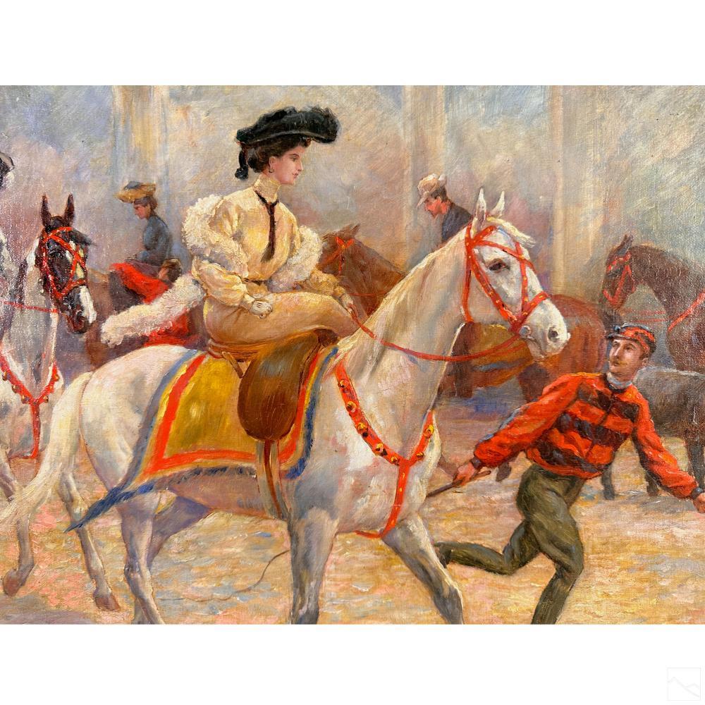 Canvas French Oil Painting by Louis-Auguste-Paul Magne de la Croix (1875-1942) For Sale