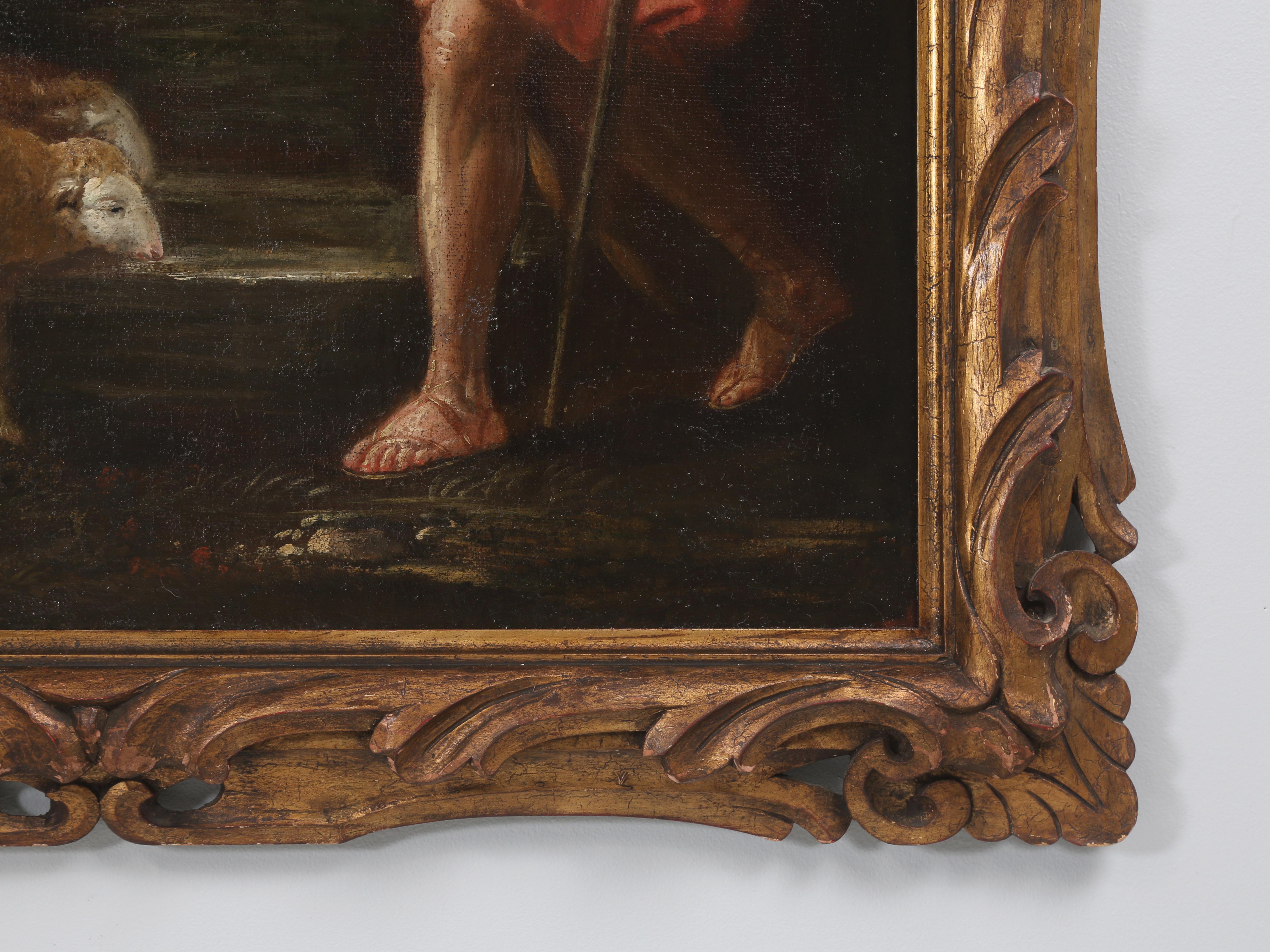 Óleo francés c1700 Historia bíblica de Rebeca y el siervo de Abraham en venta 5