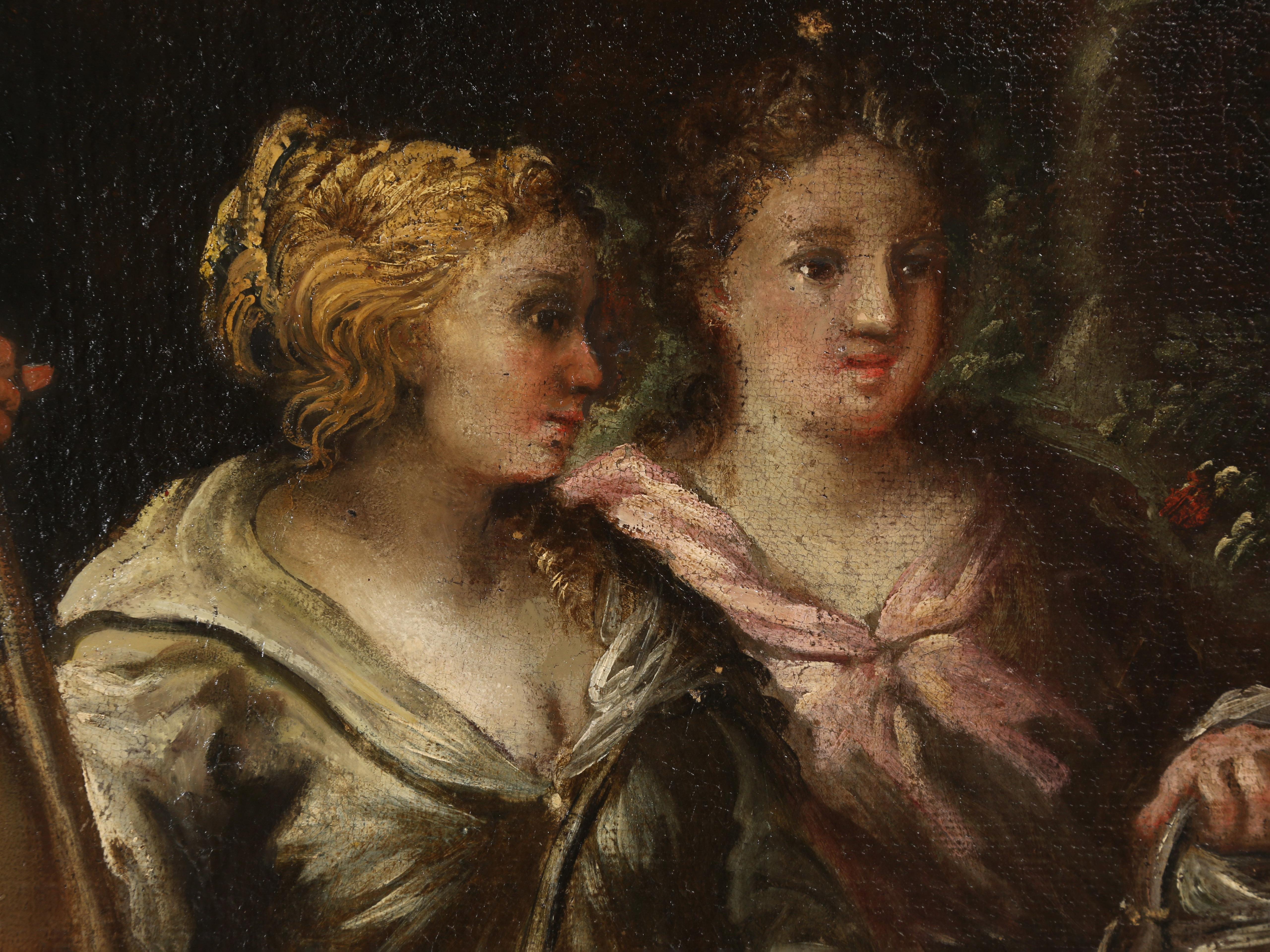 Óleo francés c1700 Historia bíblica de Rebeca y el siervo de Abraham mediados del siglo XVIII en venta