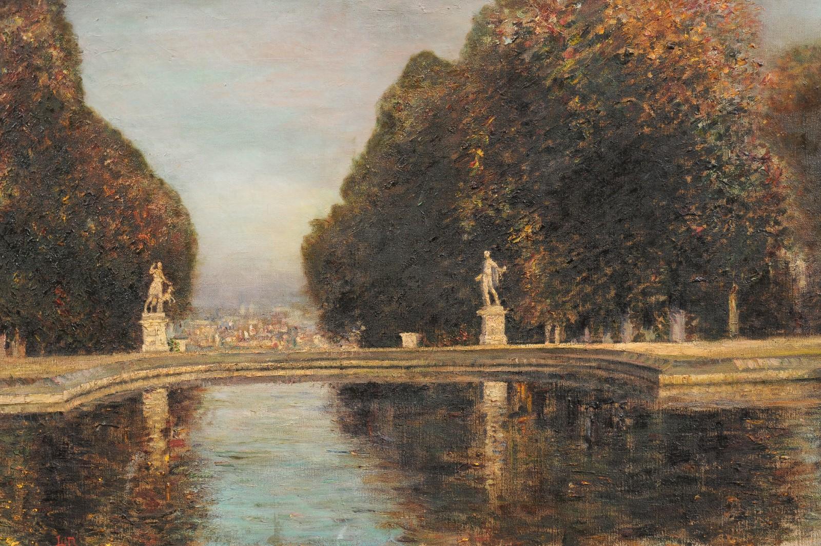 French Oil Painting Depicting the Park of Saint Cloud with Apollo and Diana 2