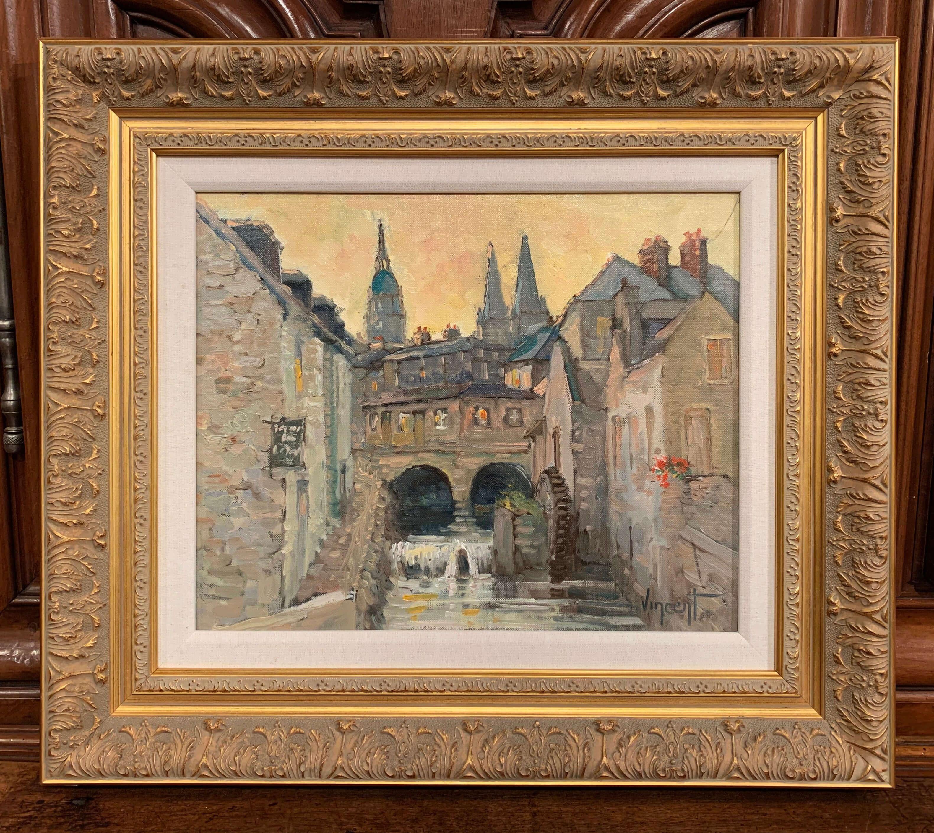 French Oil Painting in Gilt Frame 