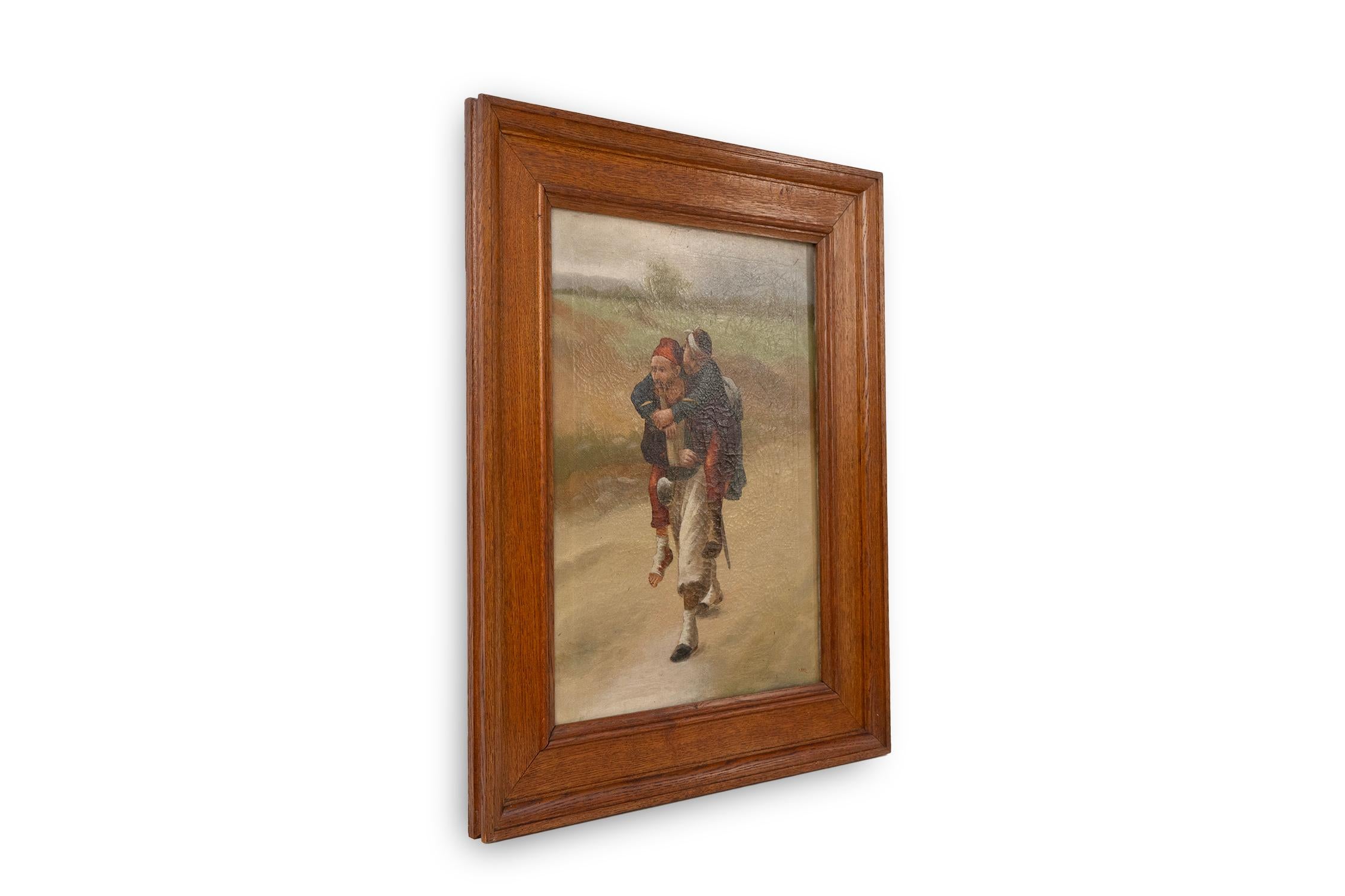 Óleo francés al estilo de Paul Louis Narcisse Grolleron, ca. 1900 Romántico en venta
