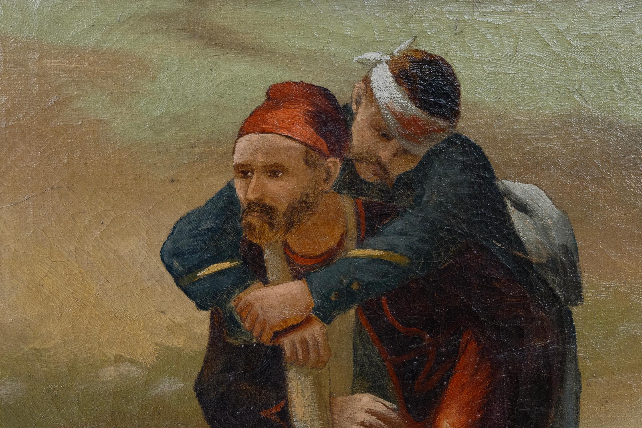 Óleo francés al estilo de Paul Louis Narcisse Grolleron, ca. 1900 principios del siglo XX en venta