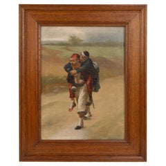 Óleo francés al estilo de Paul Louis Narcisse Grolleron, ca. 1900