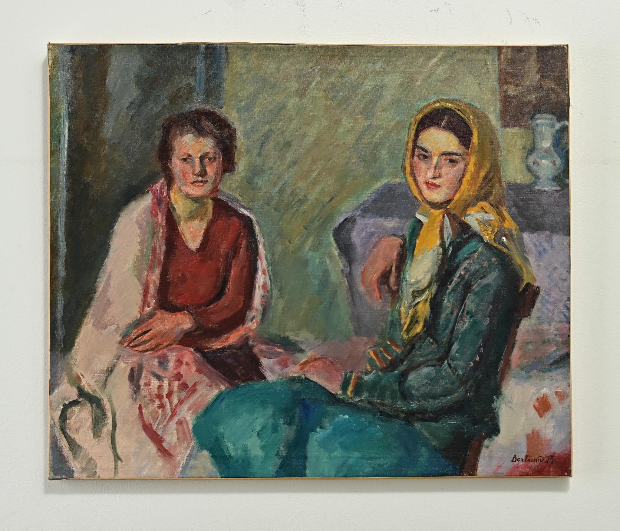 A colorful French vintage painting, signed by the artist, Bertrand Py (1895-1973). Famously accredited with creating a unique neo-realistic style with both French and British influences, Py dedicated his life from an early age to art. He is world