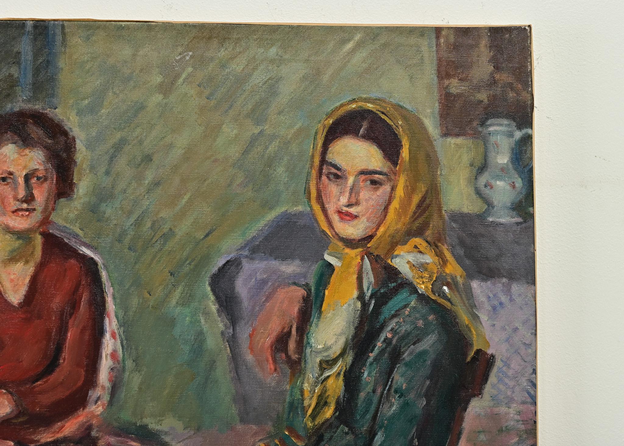 20th Century French Oil Painting of Ladies