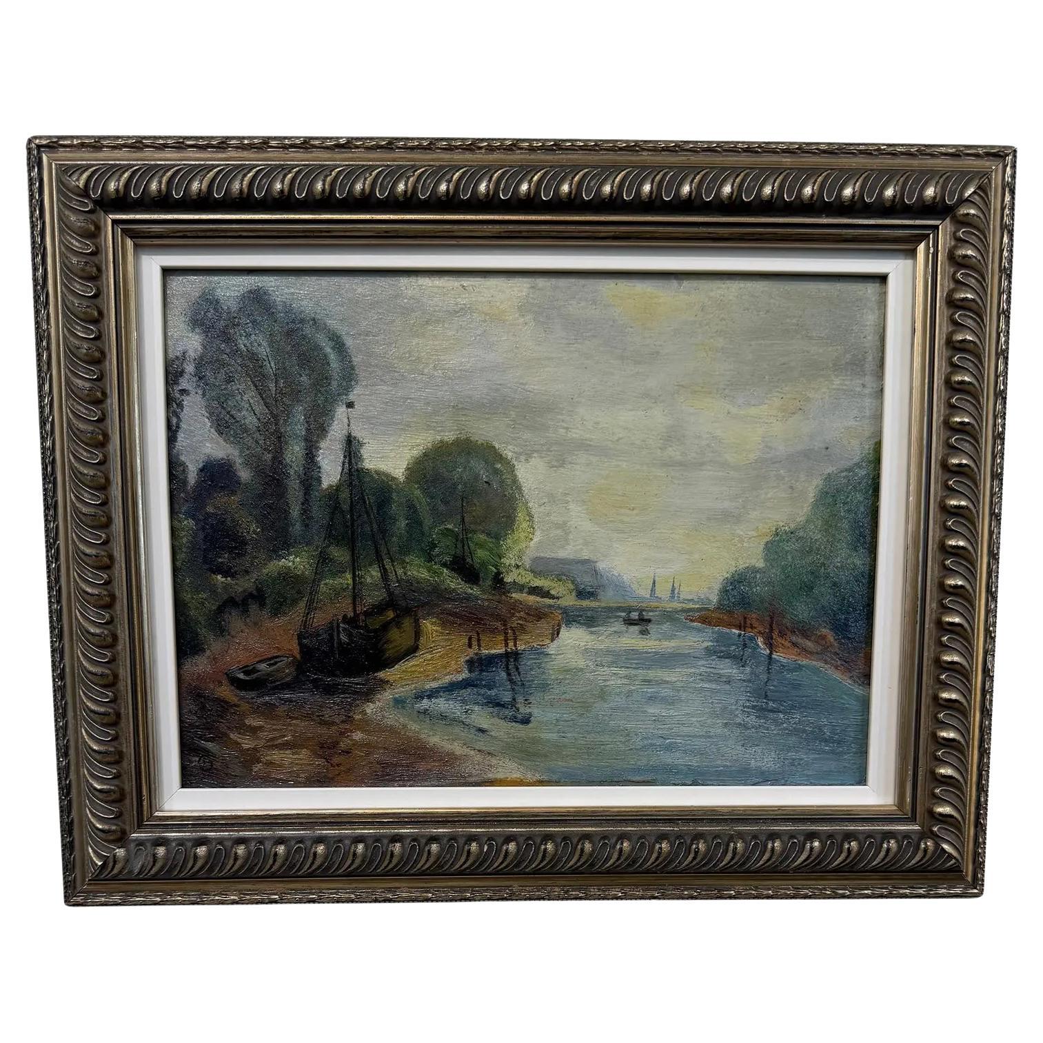 Pittura a olio francese su tavola