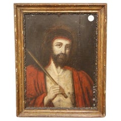 French Oil Painting on Panel from the 1600s Depicting the Sacred 'Christ' Jesus