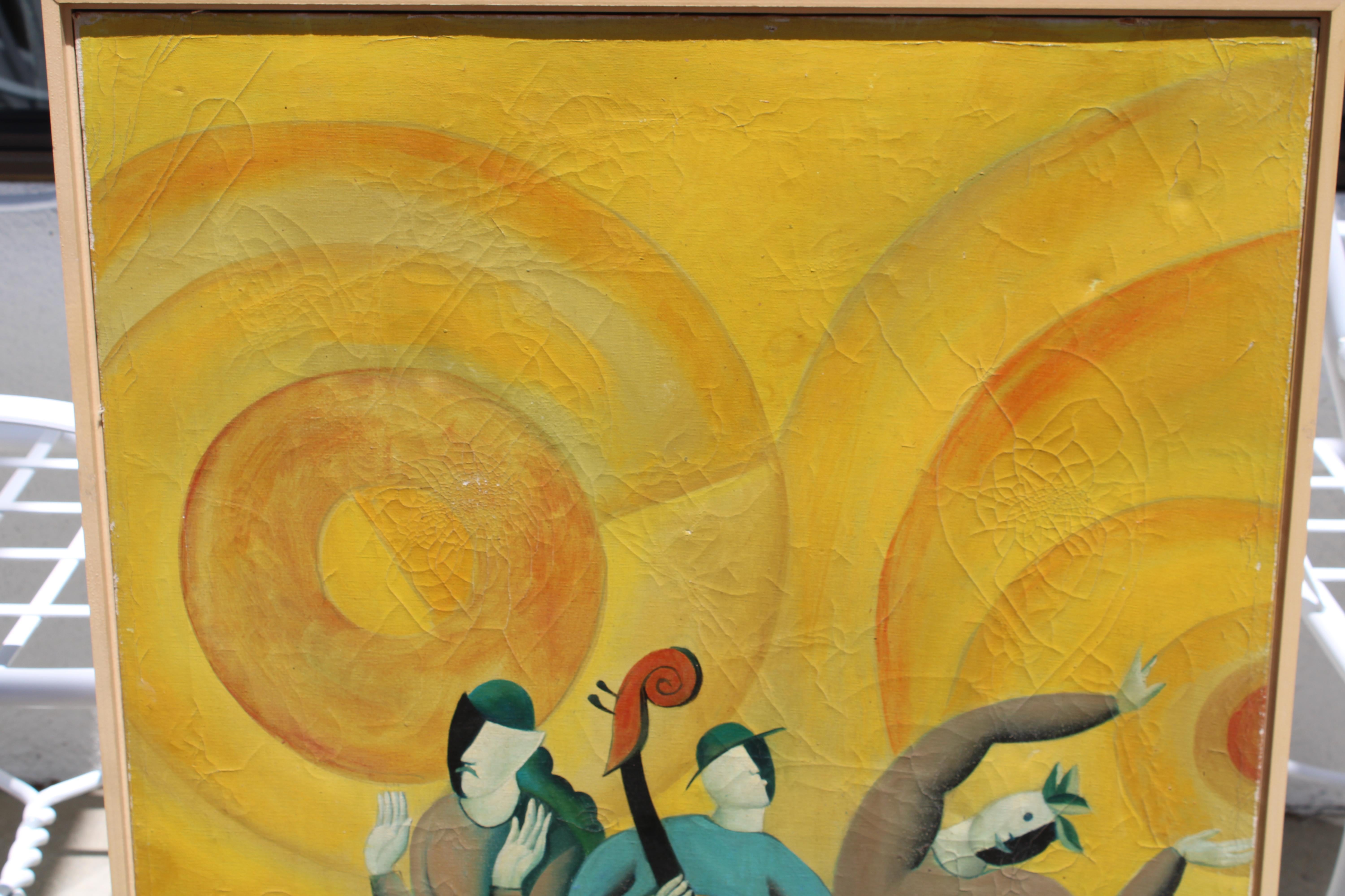 Français Peinture à l'huile française intitulée Le Dance, 1944 en vente