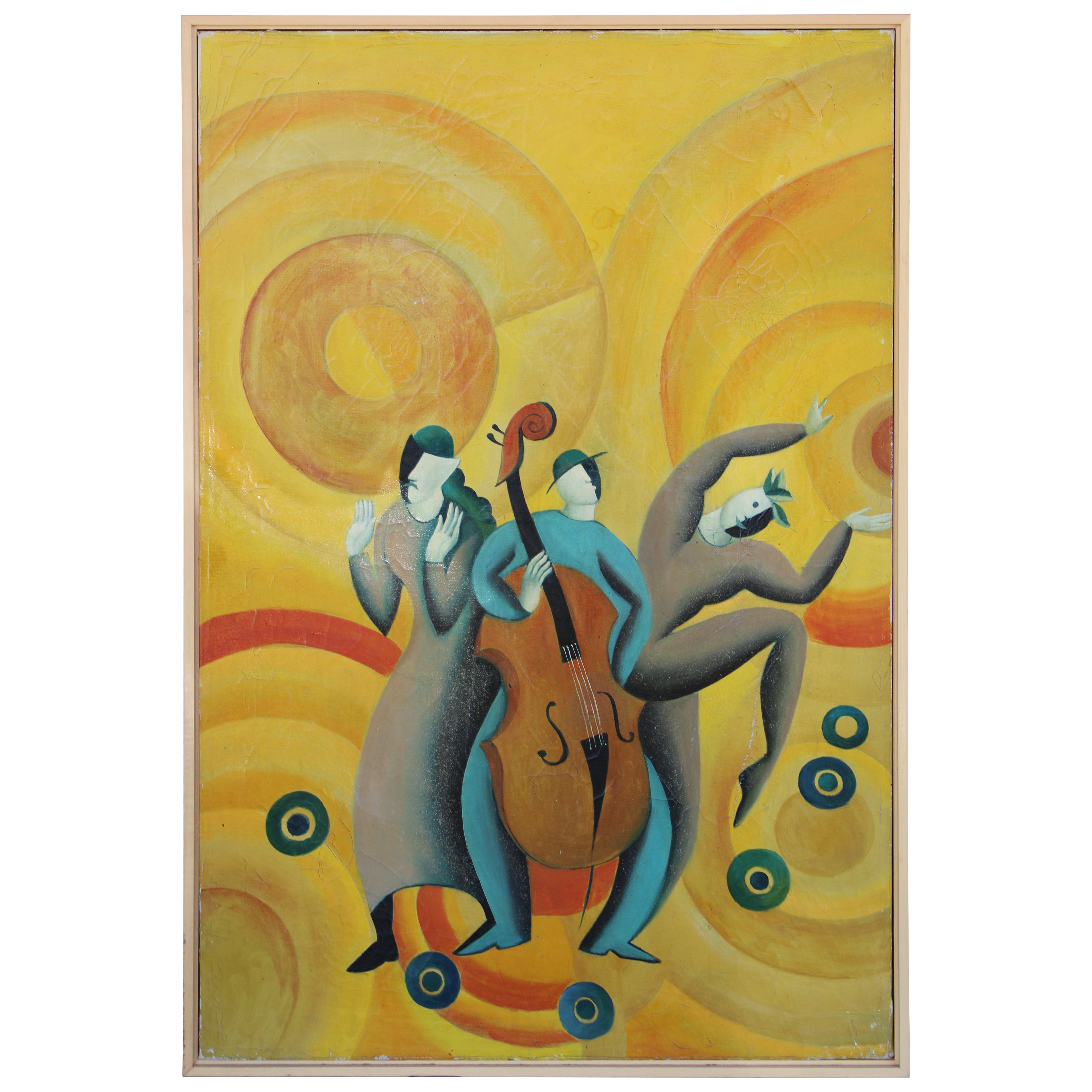 Peinture à l'huile française intitulée Le Dance, 1944 en vente