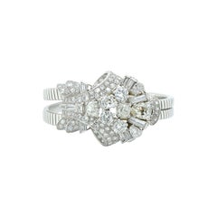 French Old Cut Diamond Aeronautic Turbogas Bracelet 
Brooch, ca. 1940s