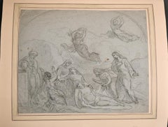 FINE 18th CENTURY OLD MASTER CHARCOAL DRAWING - THE LAMENTATION OF CHRIST
