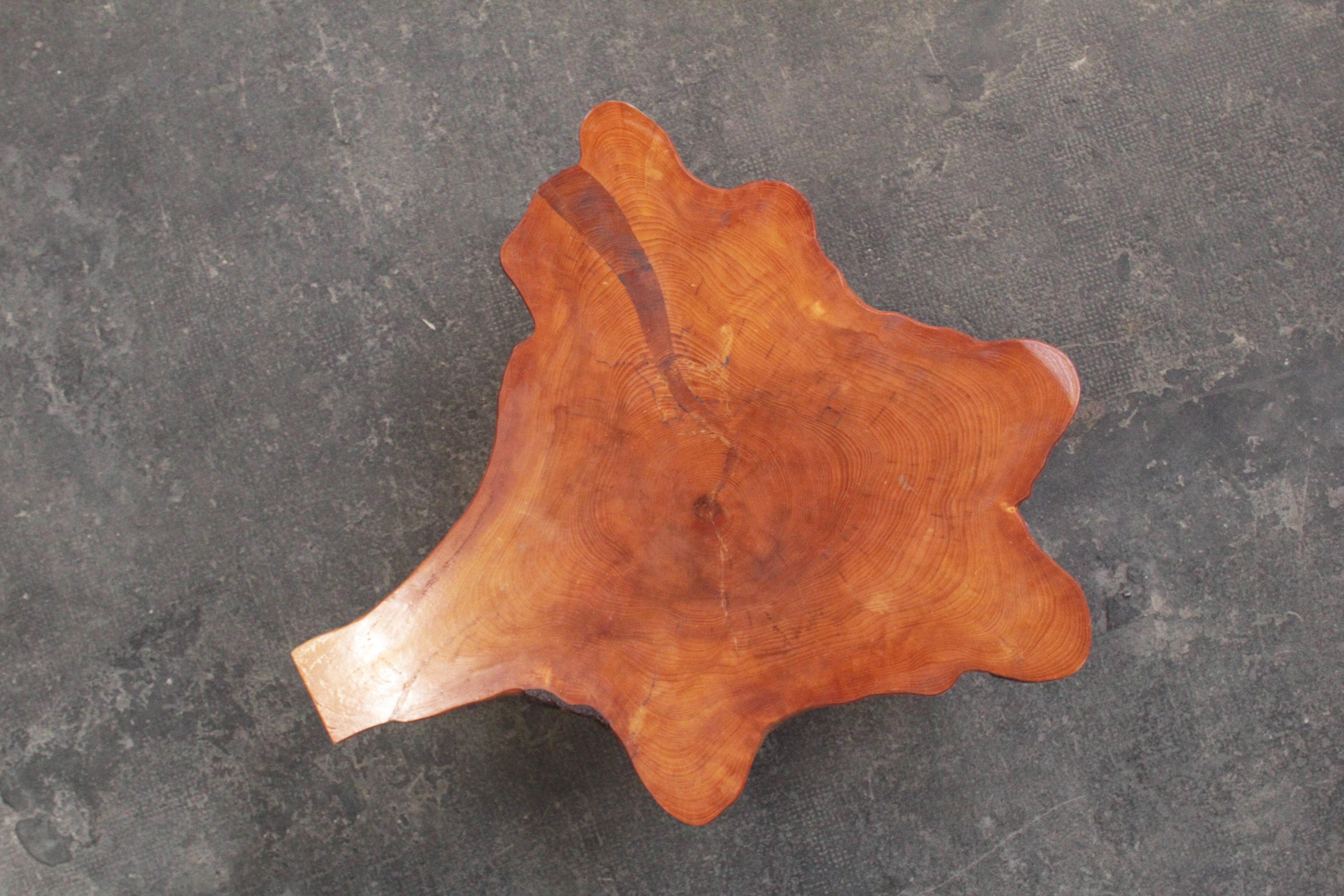 French Old Patinated Tree Trunk Table in Pine, 1950ies 1
