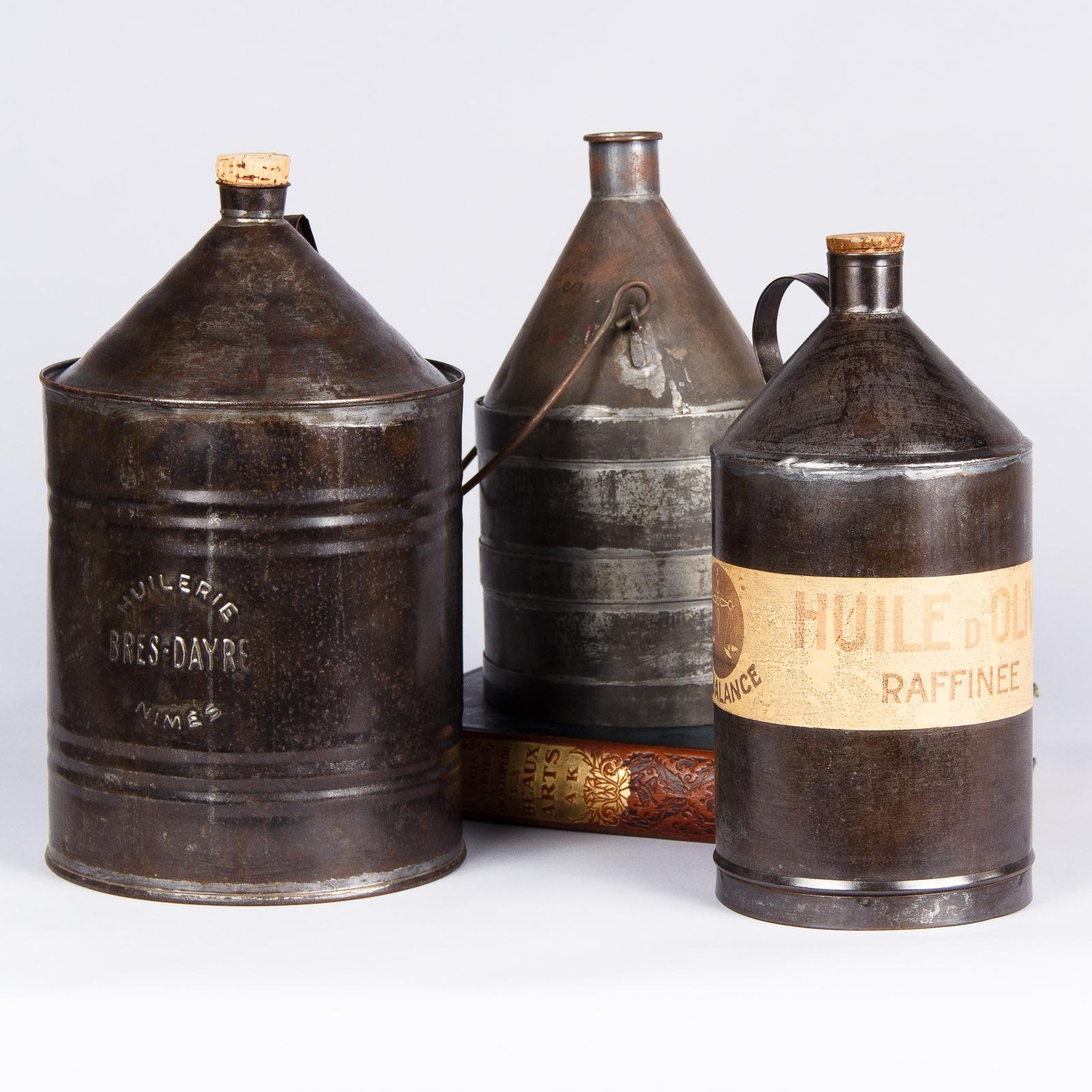 French Olive Oil Metal Can, 1920s 4