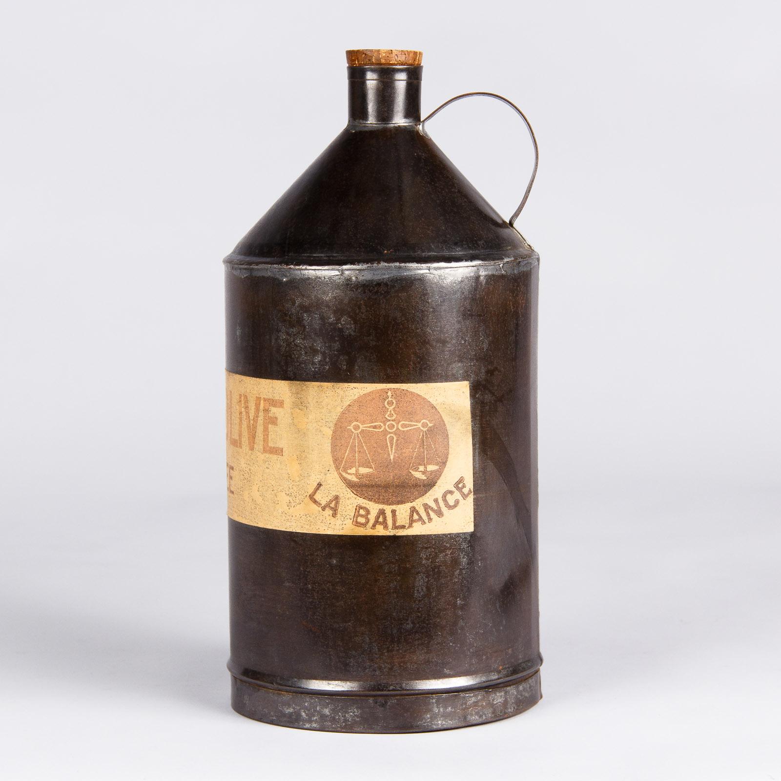 olive oil in metal can
