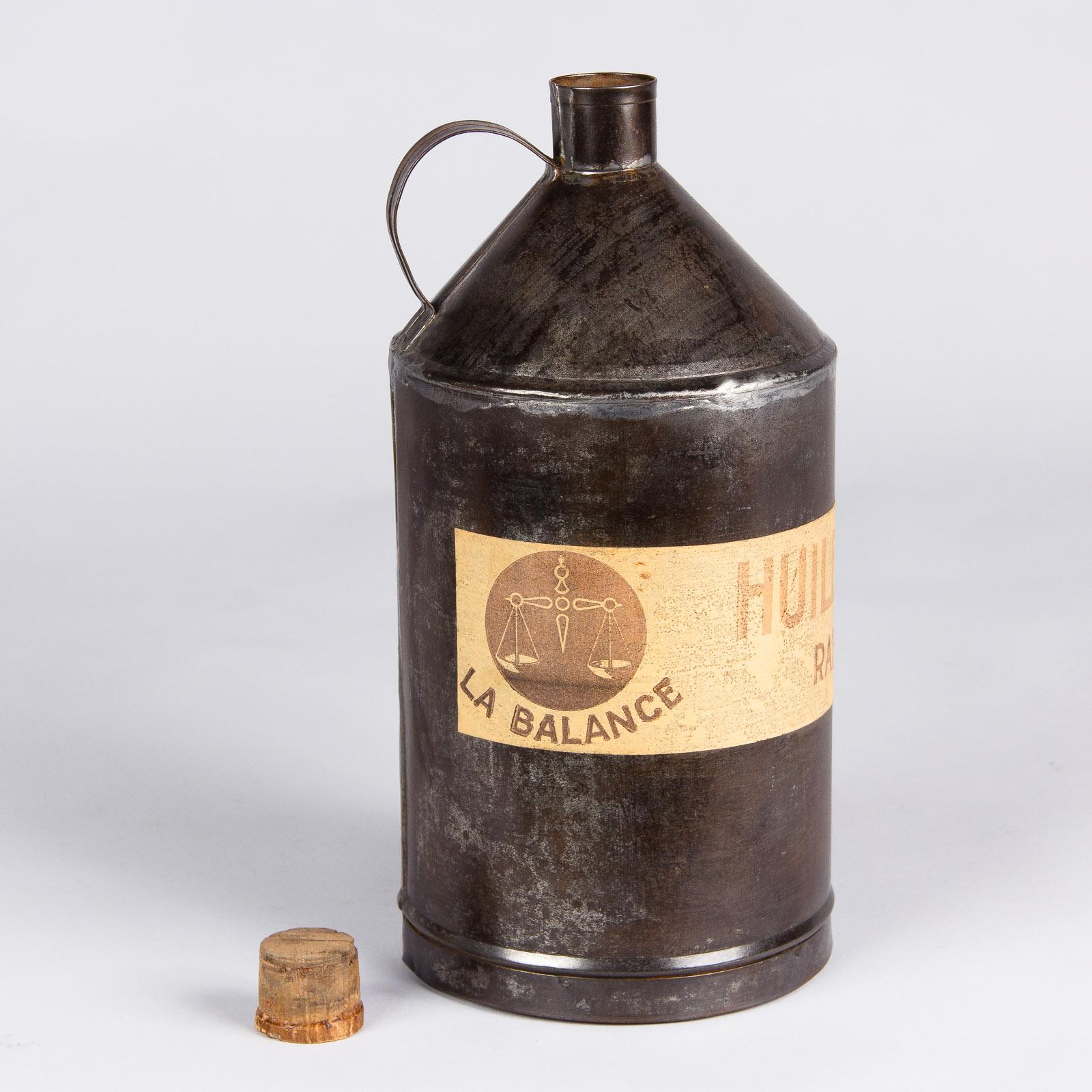 French Olive Oil Metal Can, 1920s 1