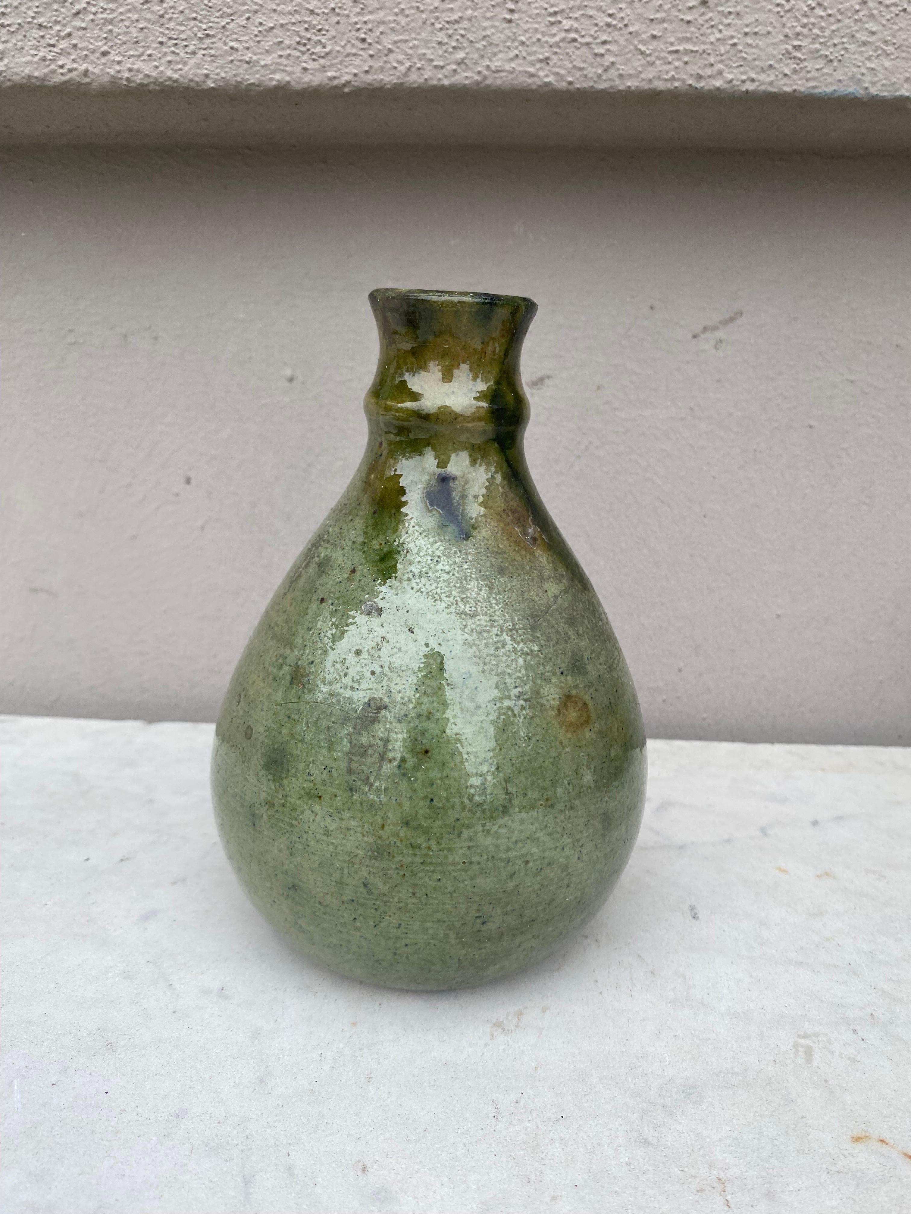 French Olive pottery vase, Circa 1930.