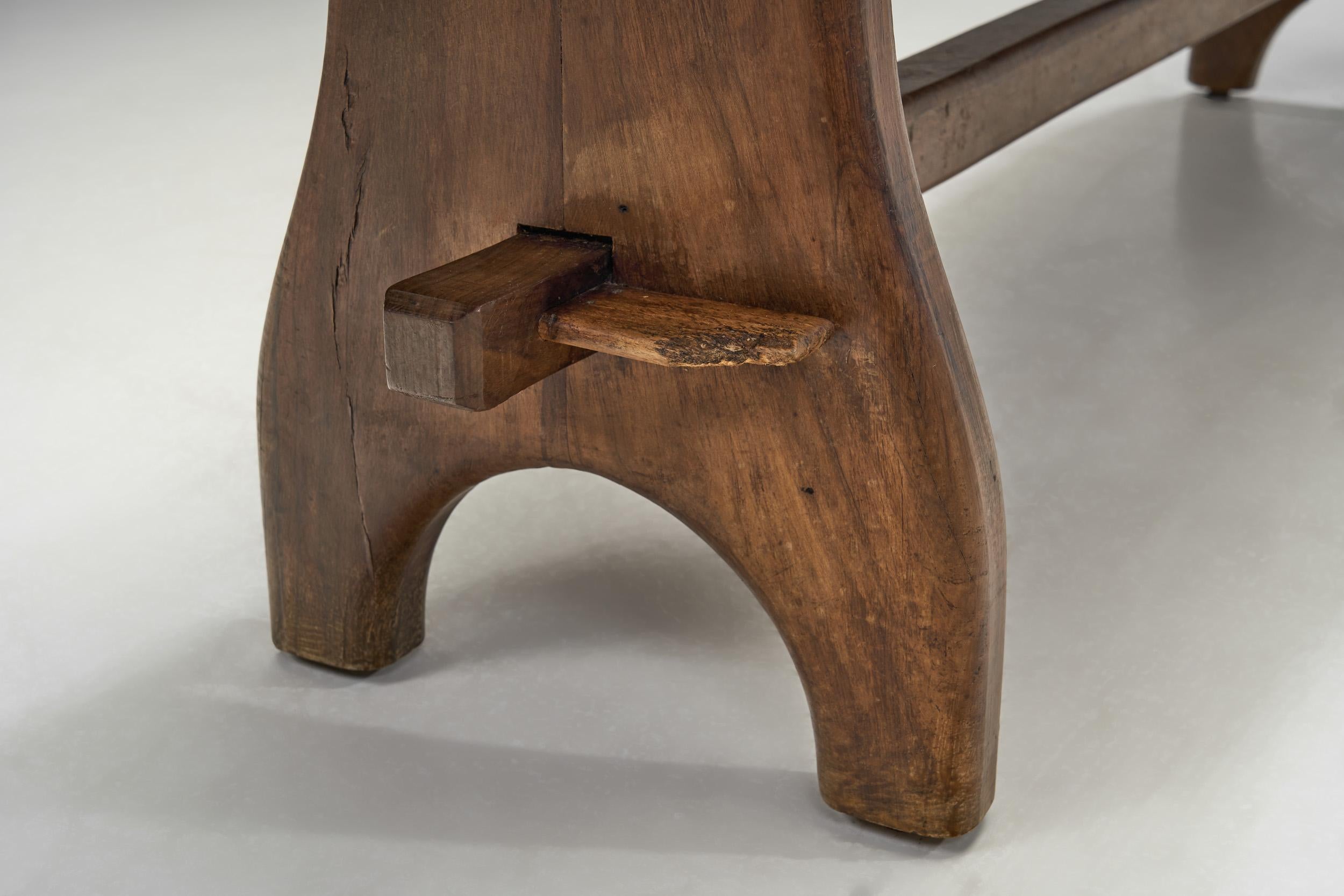 French Olive Wood Bench, France, 1970s 11