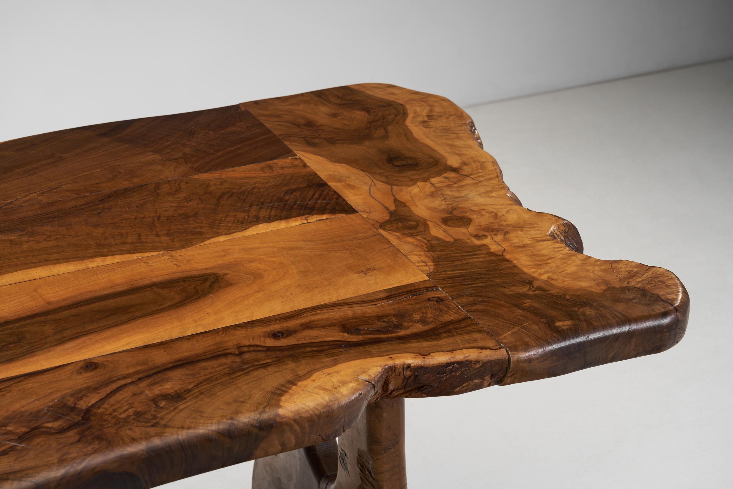 French Olive Wood Dining Table, France, 1970s For Sale 5