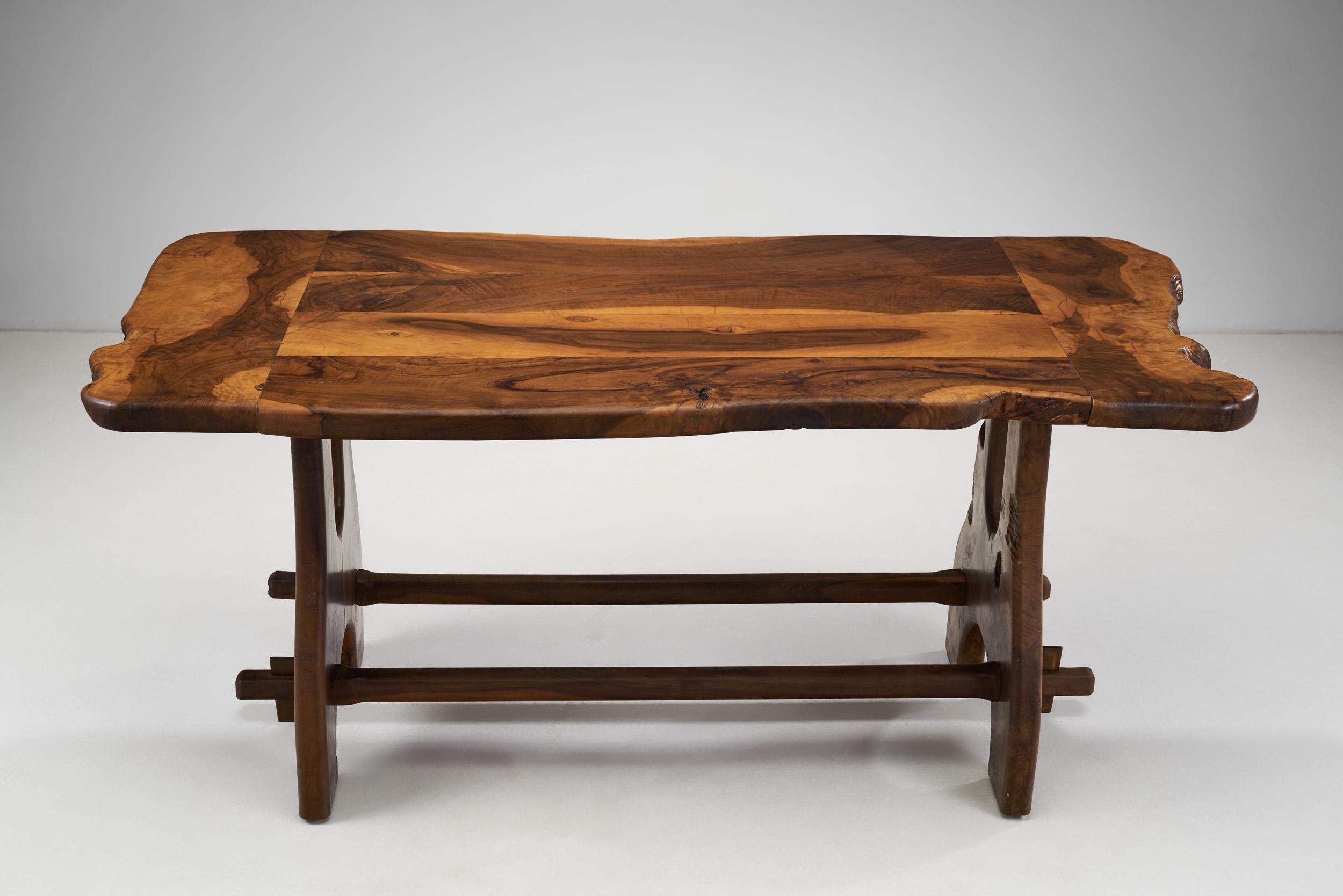 French Olive Wood Dining Table, France, 1970s For Sale 1