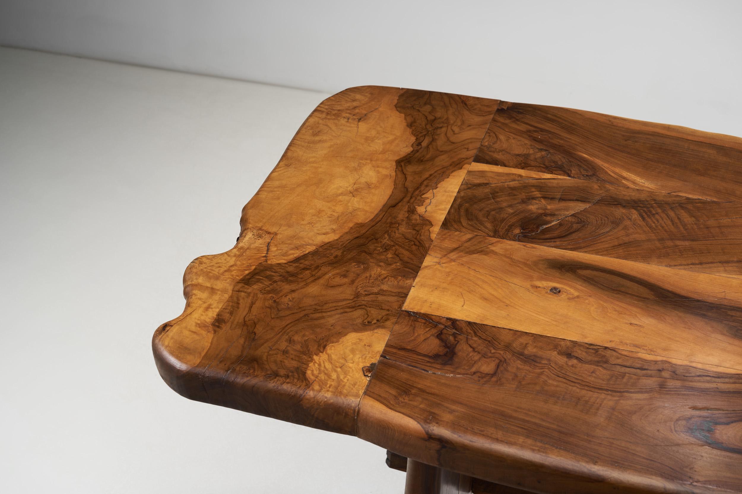 French Olive Wood Dining Table, France, 1970s For Sale 2