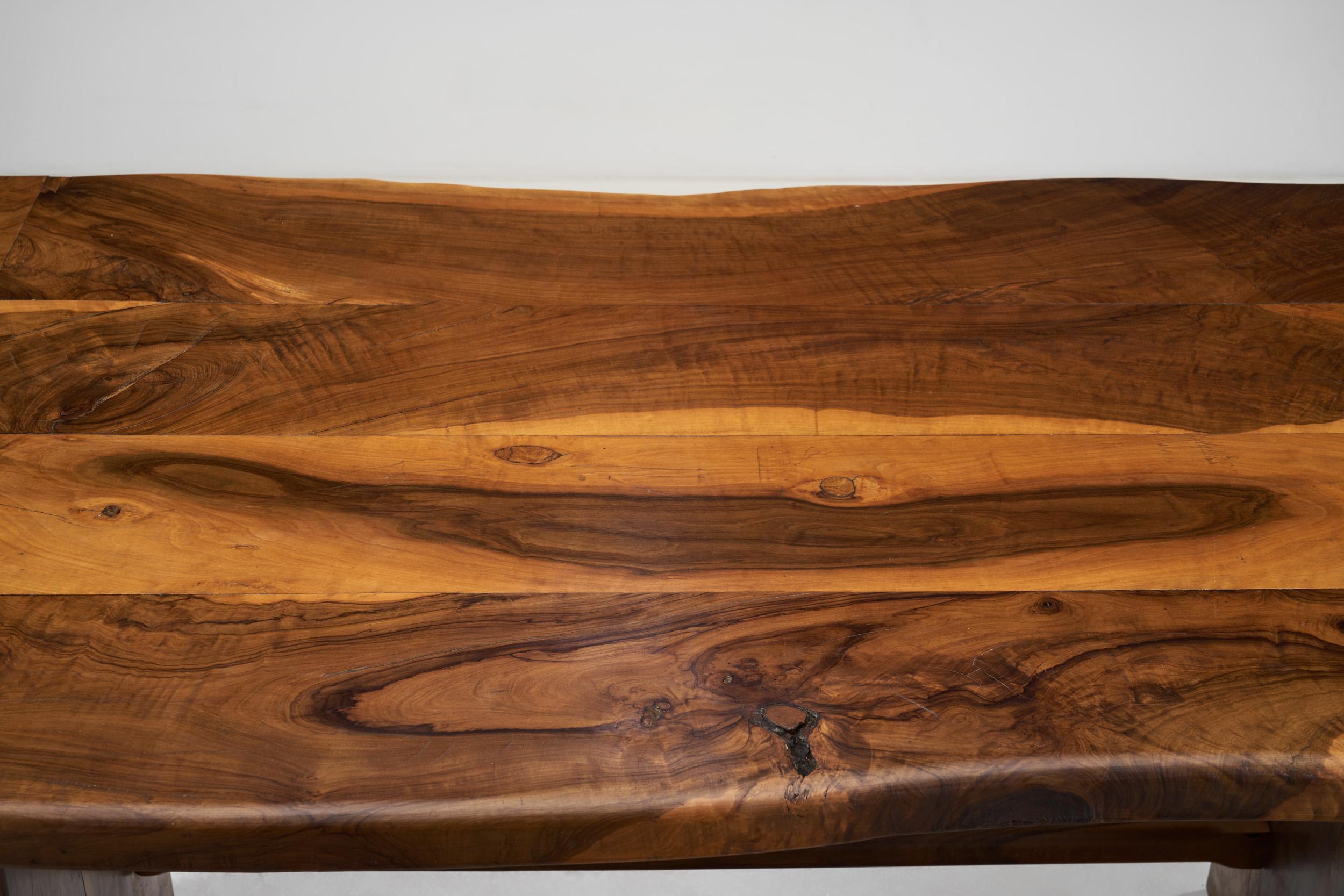 French Olive Wood Dining Table, France, 1970s For Sale 3