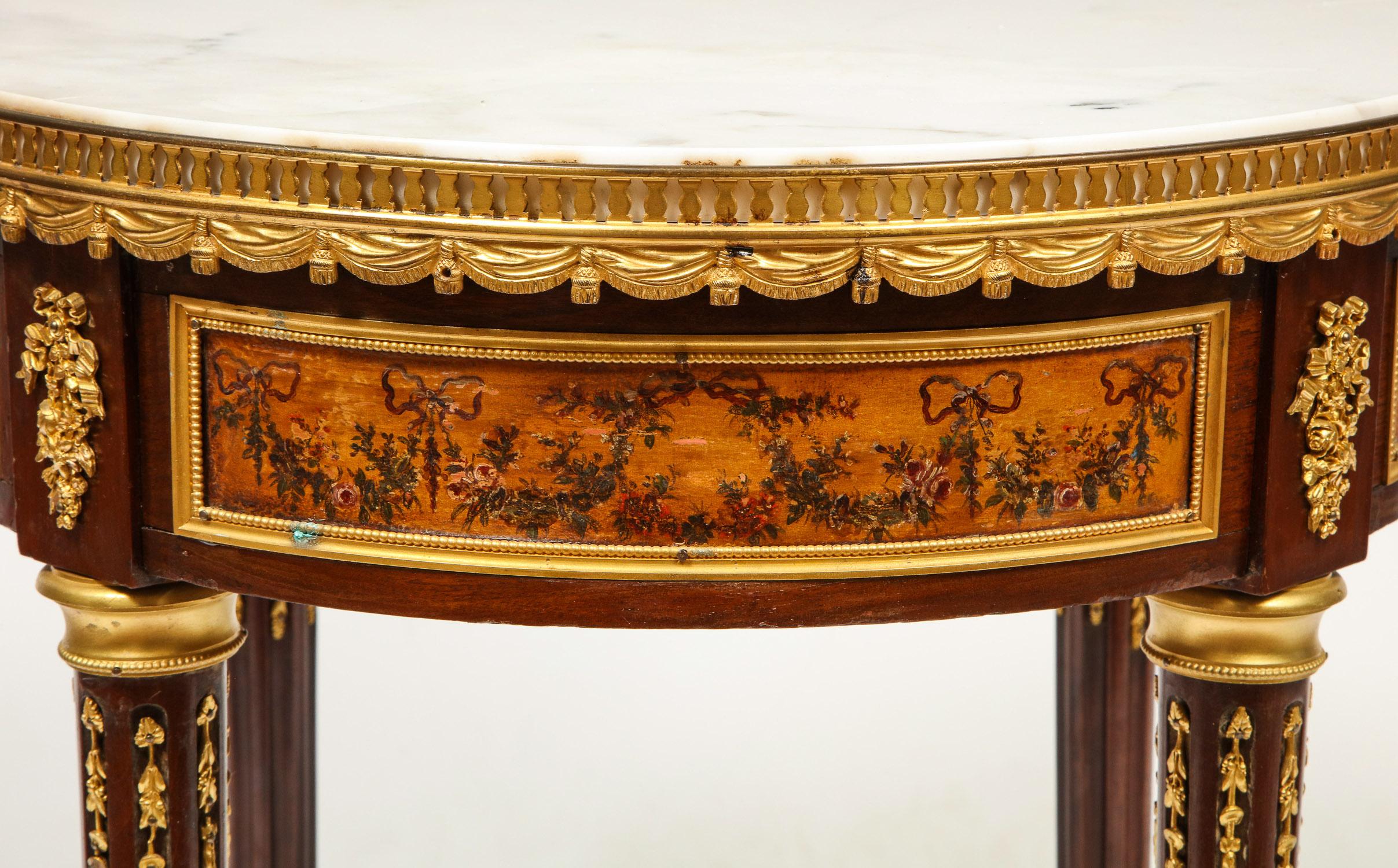 French Ormolu and Vernis Martin Low Table Gueridon with Marble Top, circa 1880 10