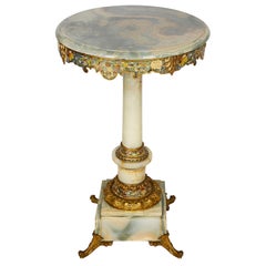 French Onyx and Champleve Enamel Side Table, 1920s