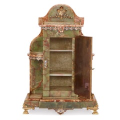 French Onyx and Enamel Miniature Table Cabinet