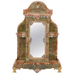French Onyx and Enamel Miniature Table Cabinet