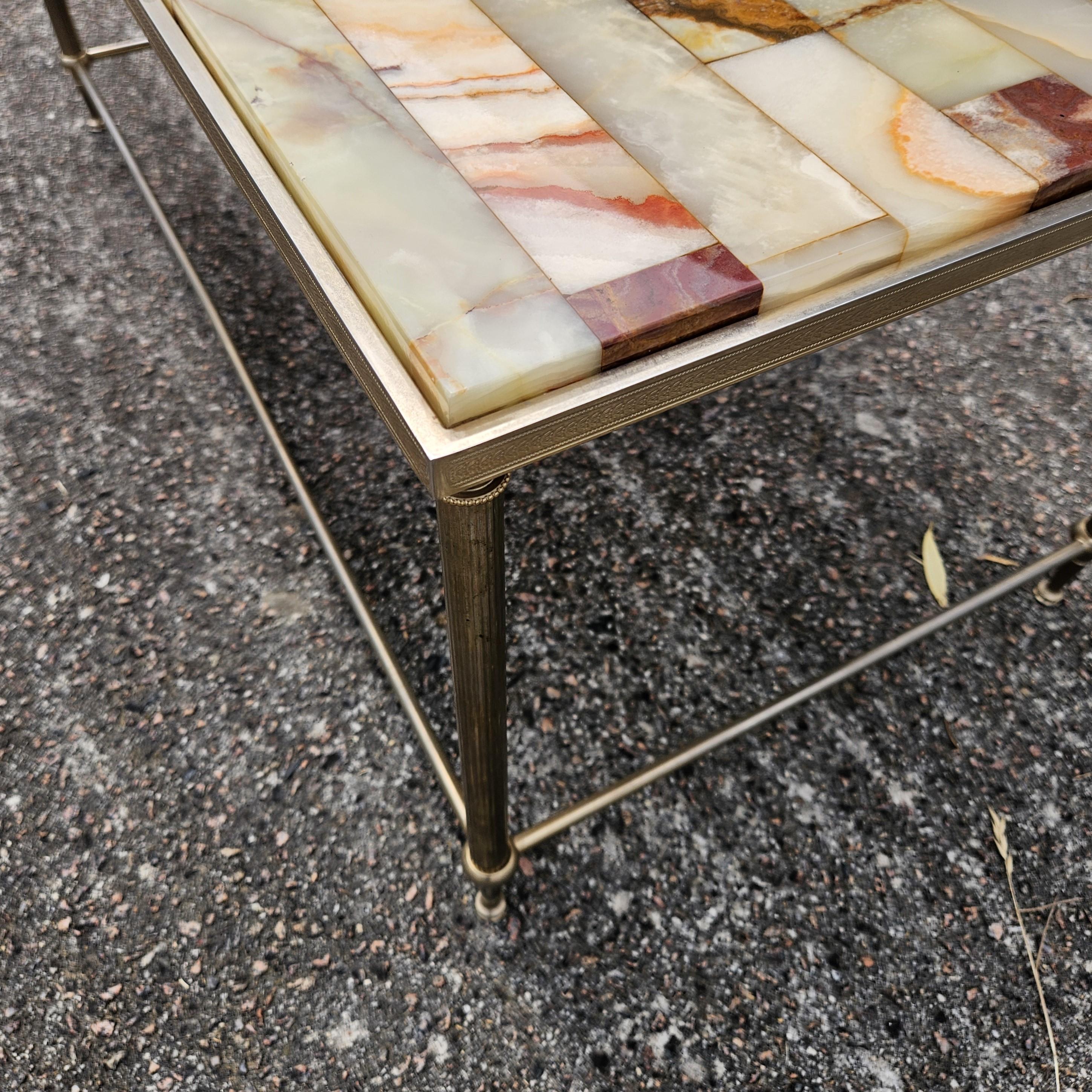 French Onyx  Coffee Table - Maison Jansen Style-70 For Sale 4
