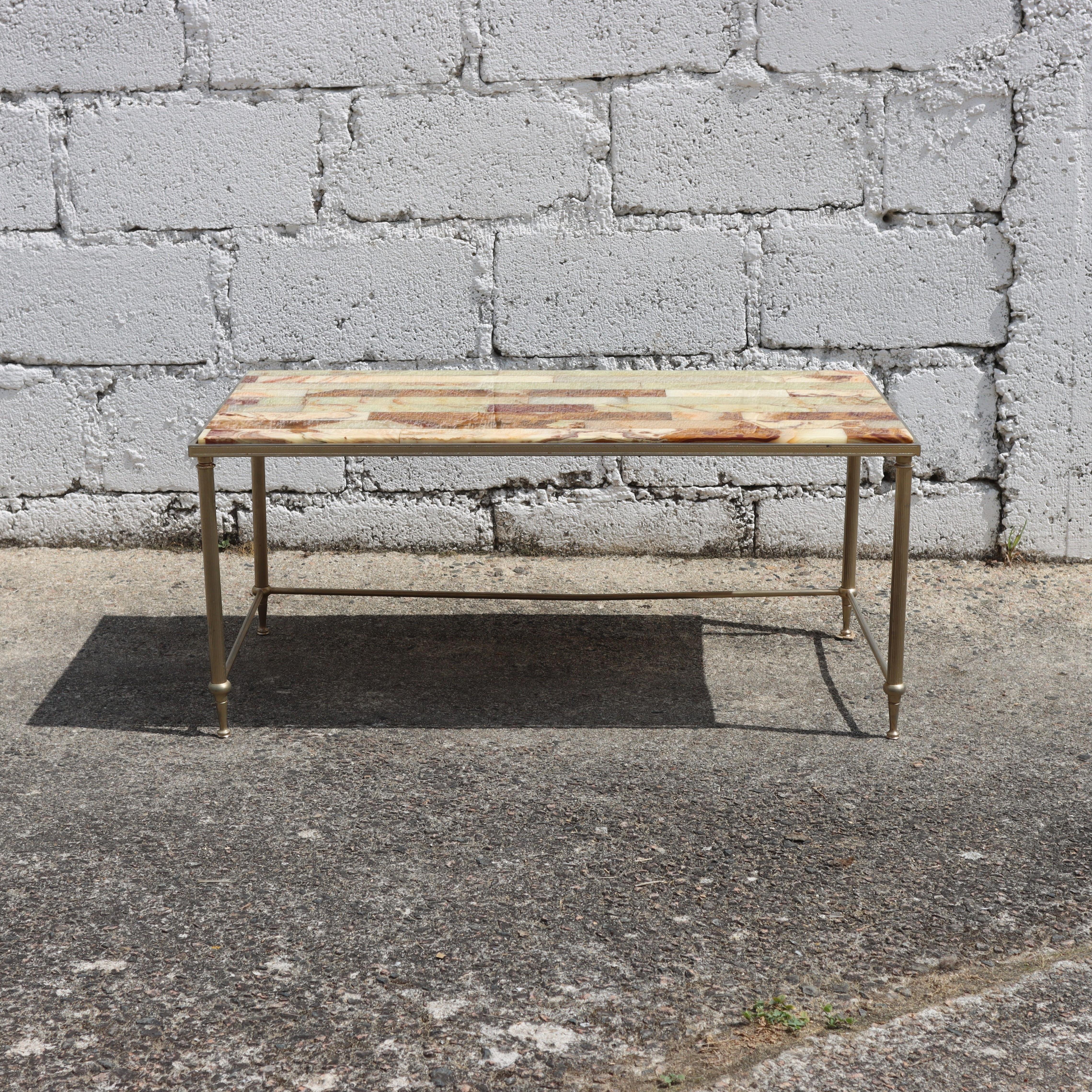 Hollywood Regency French Onyx  Coffee Table - Maison Jansen Style-70 For Sale
