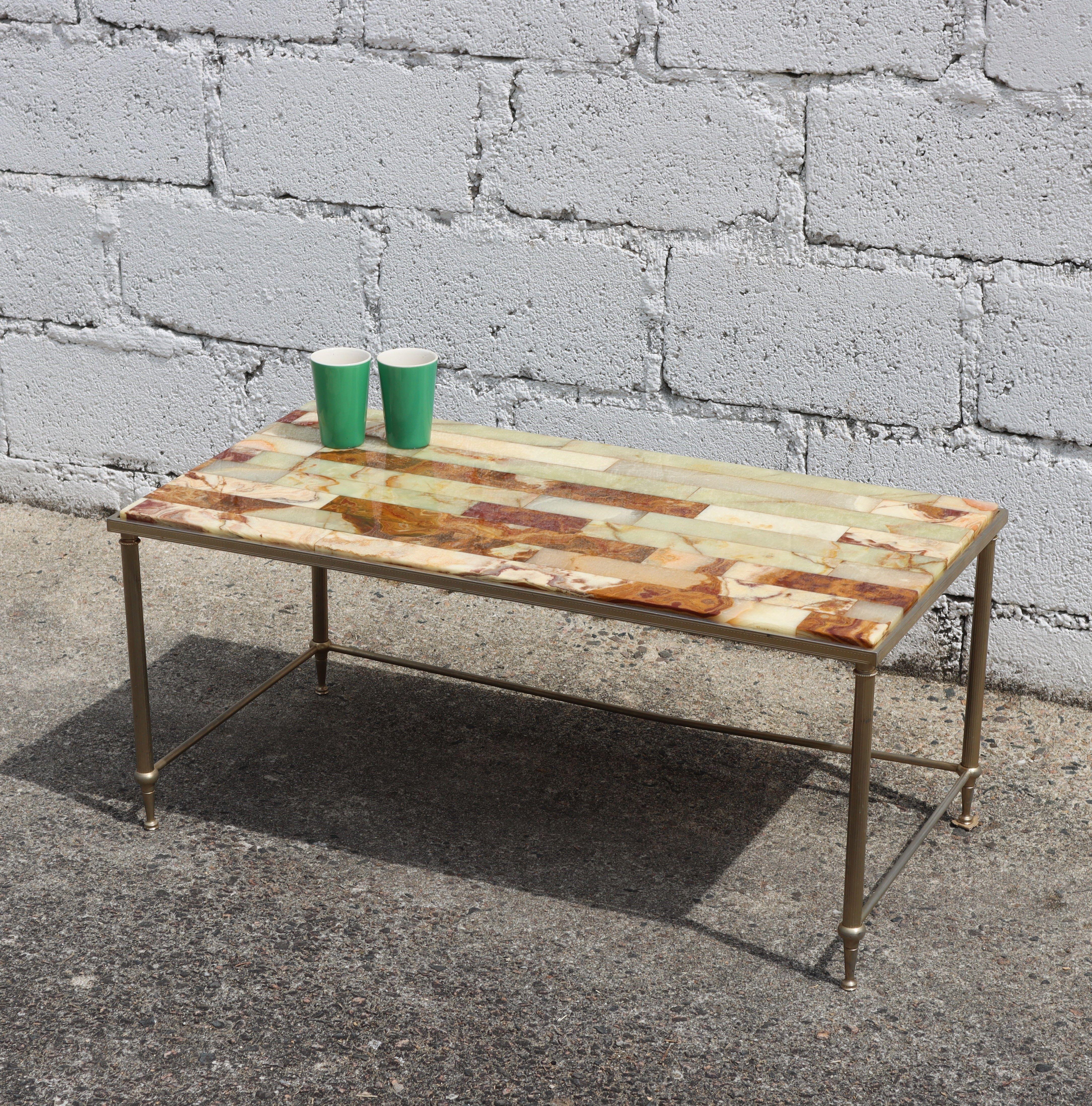 French Onyx  Coffee Table - Maison Jansen Style-70 For Sale 1