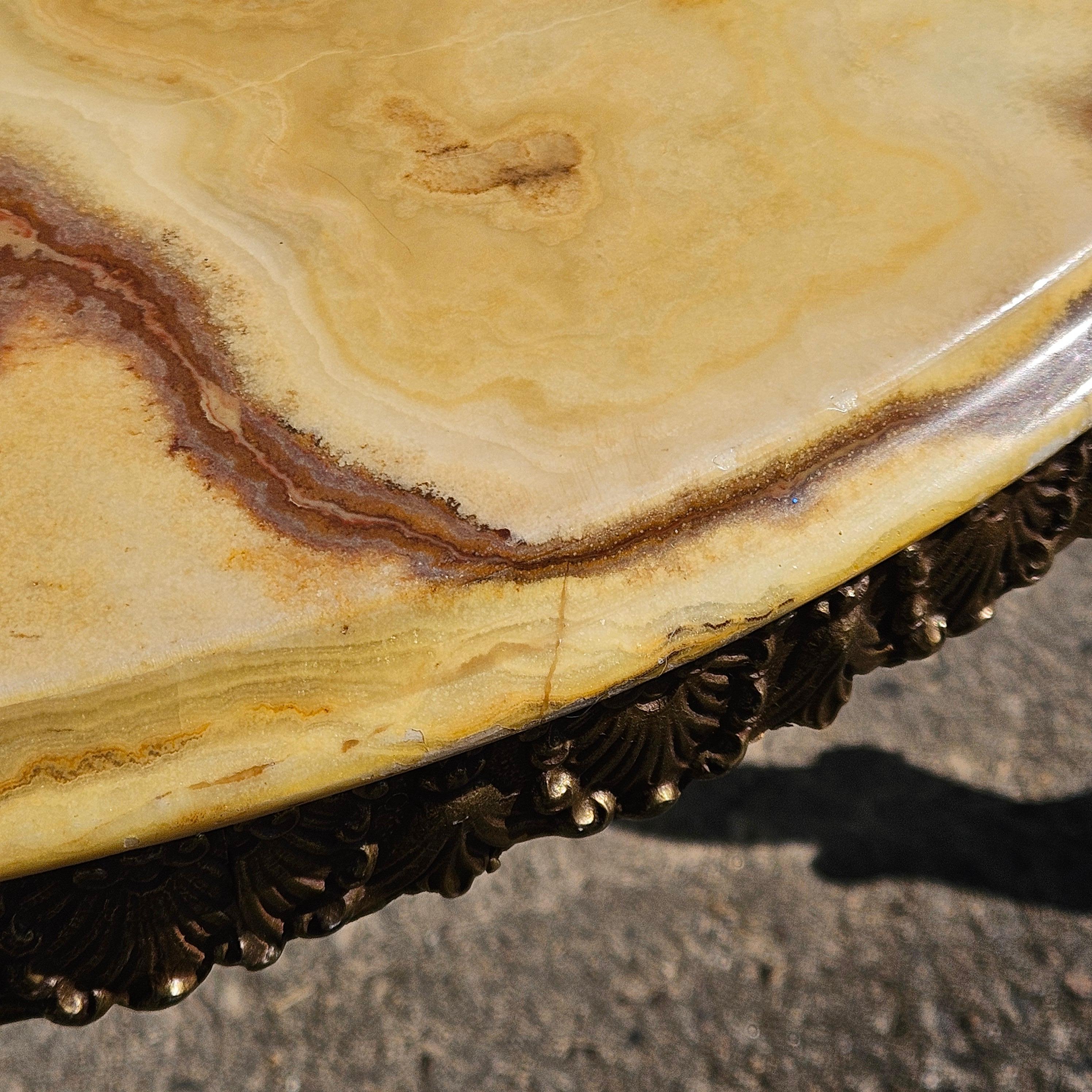 French Onyx Marble & Bronze Coffee Table-Cocktail-Lounge Table-Rococo Styl-60s 11