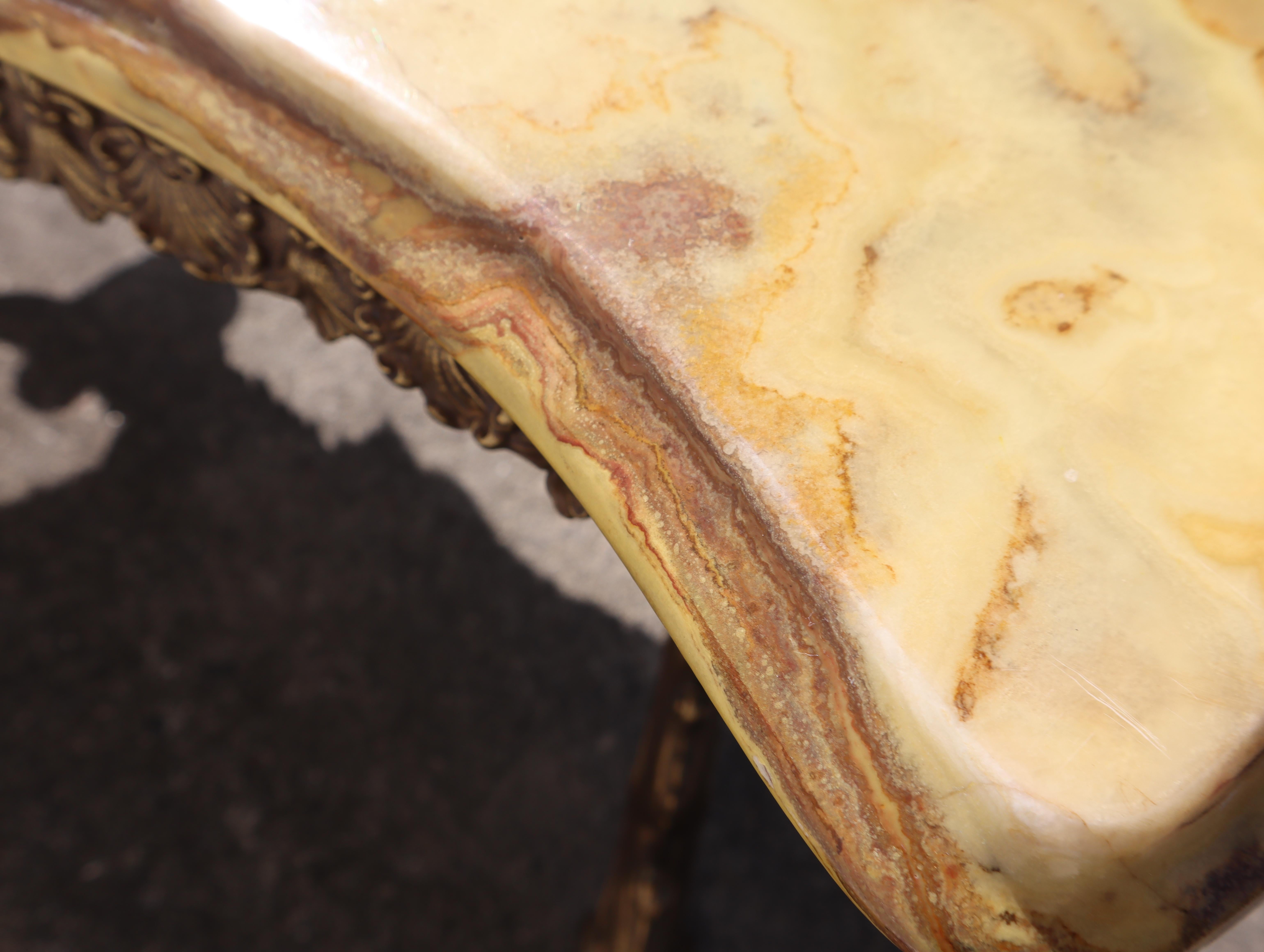 French Onyx Marble & Bronze Coffee Table-Cocktail-Lounge Table-Rococo Styl-60s 12