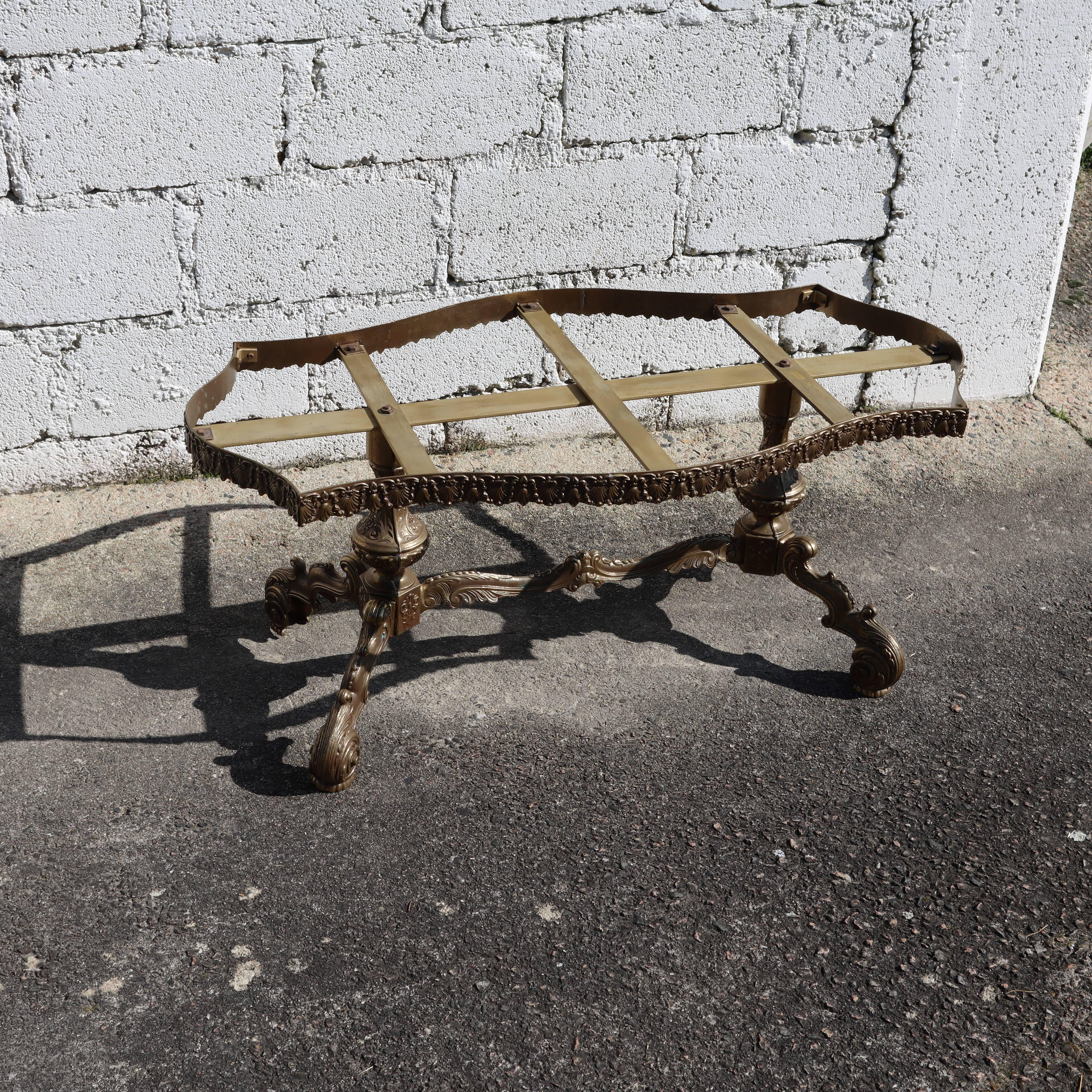 French Onyx Marble & Bronze Coffee Table-Cocktail-Lounge Table-Rococo Styl-60s In Good Condition In Bussiere Dunoise, Nouvel Aquitaine