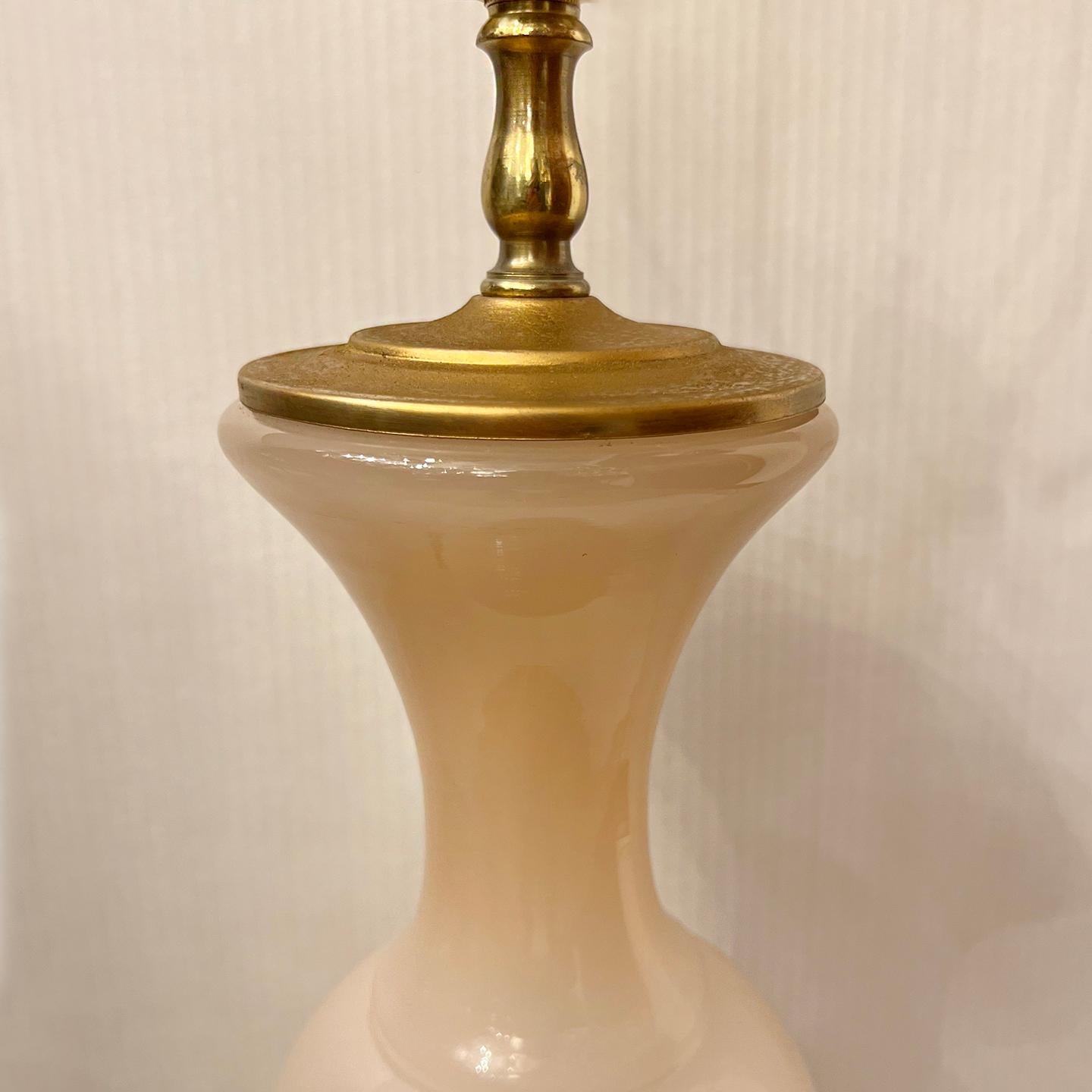 French Opaline Glass Lamp In Good Condition In New York, NY