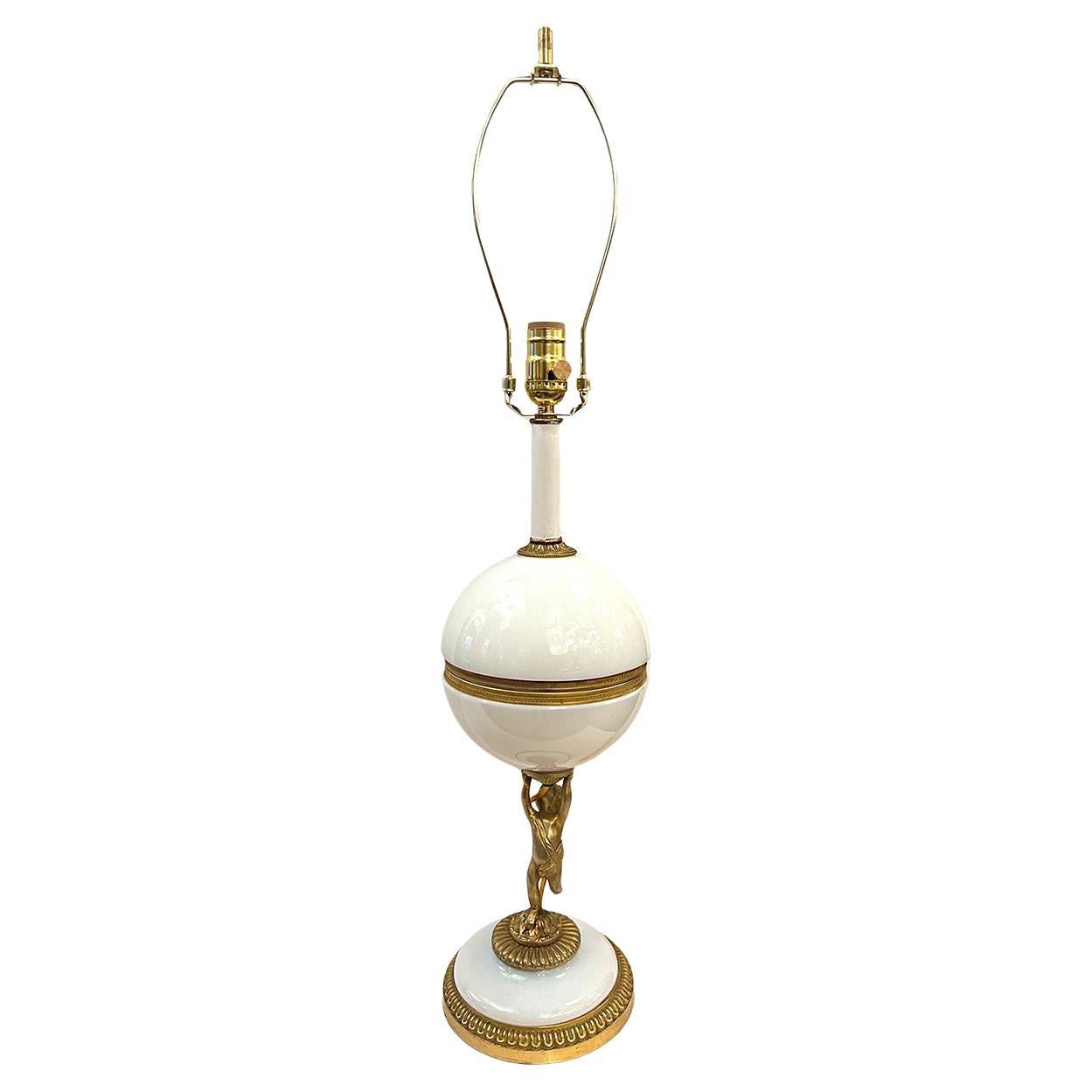 French Opaline Glass Lamp For Sale