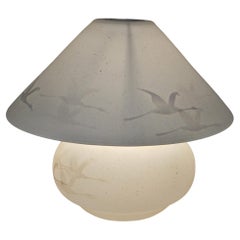 French Opaline Glass Mushroom Lamp