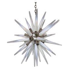French Opaline Glass Sputnik Light Fixture
