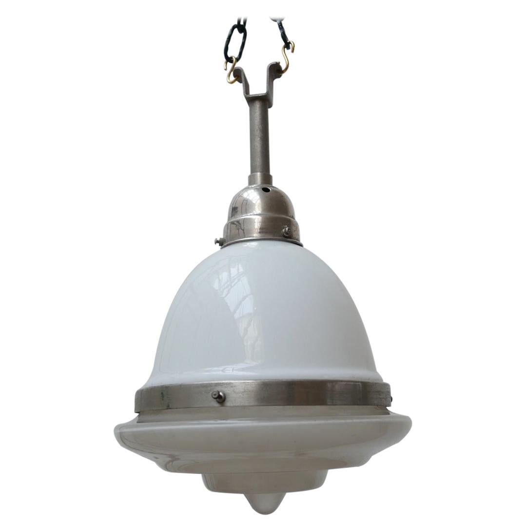 French Opaline Glass Stepped Pendant Light