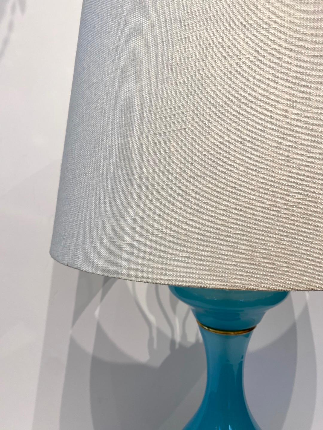 Mid-20th Century French Opaline Lamp For Sale