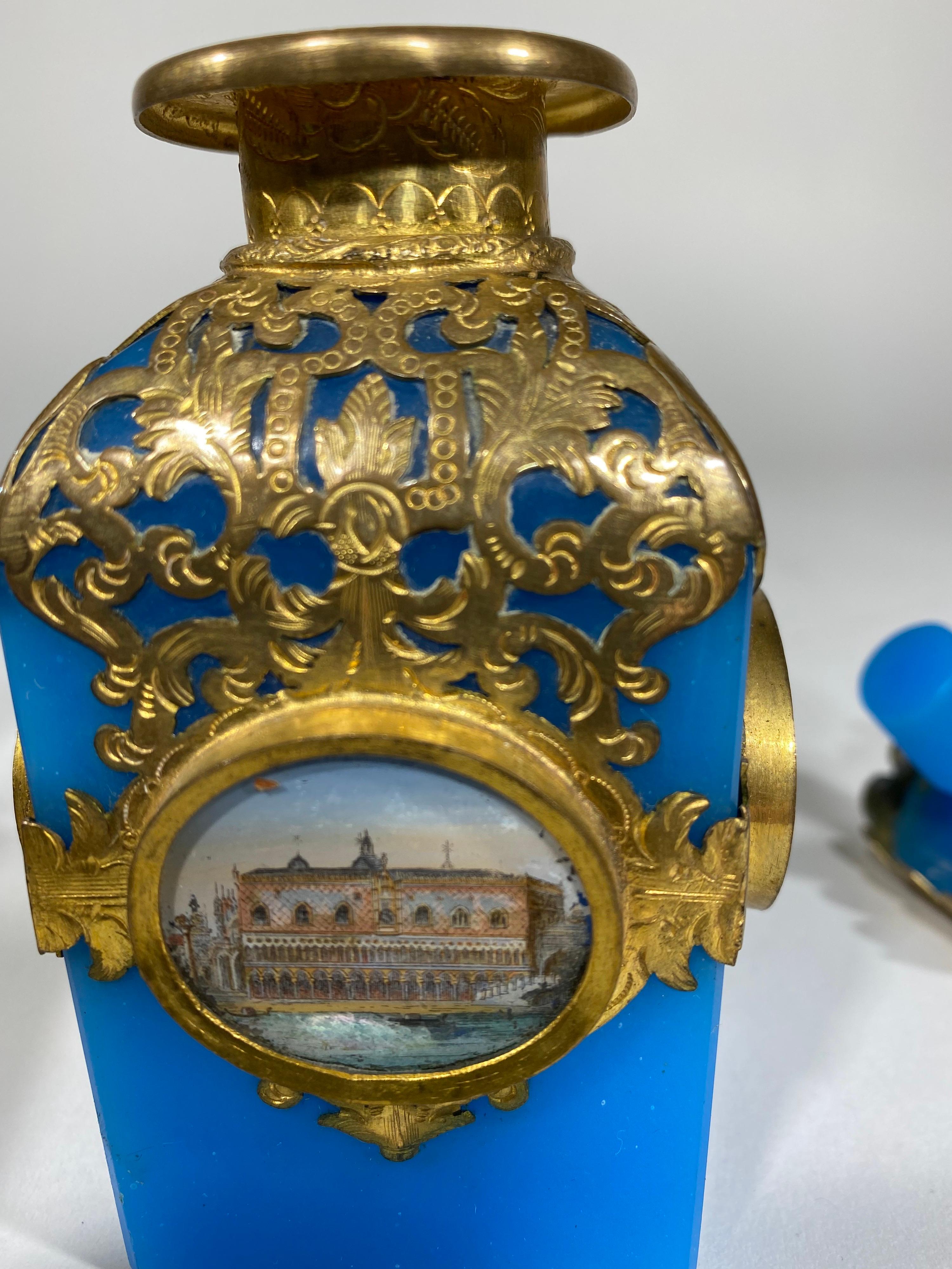 French Opaline Parfume with Gilt Mounts For Sale 6