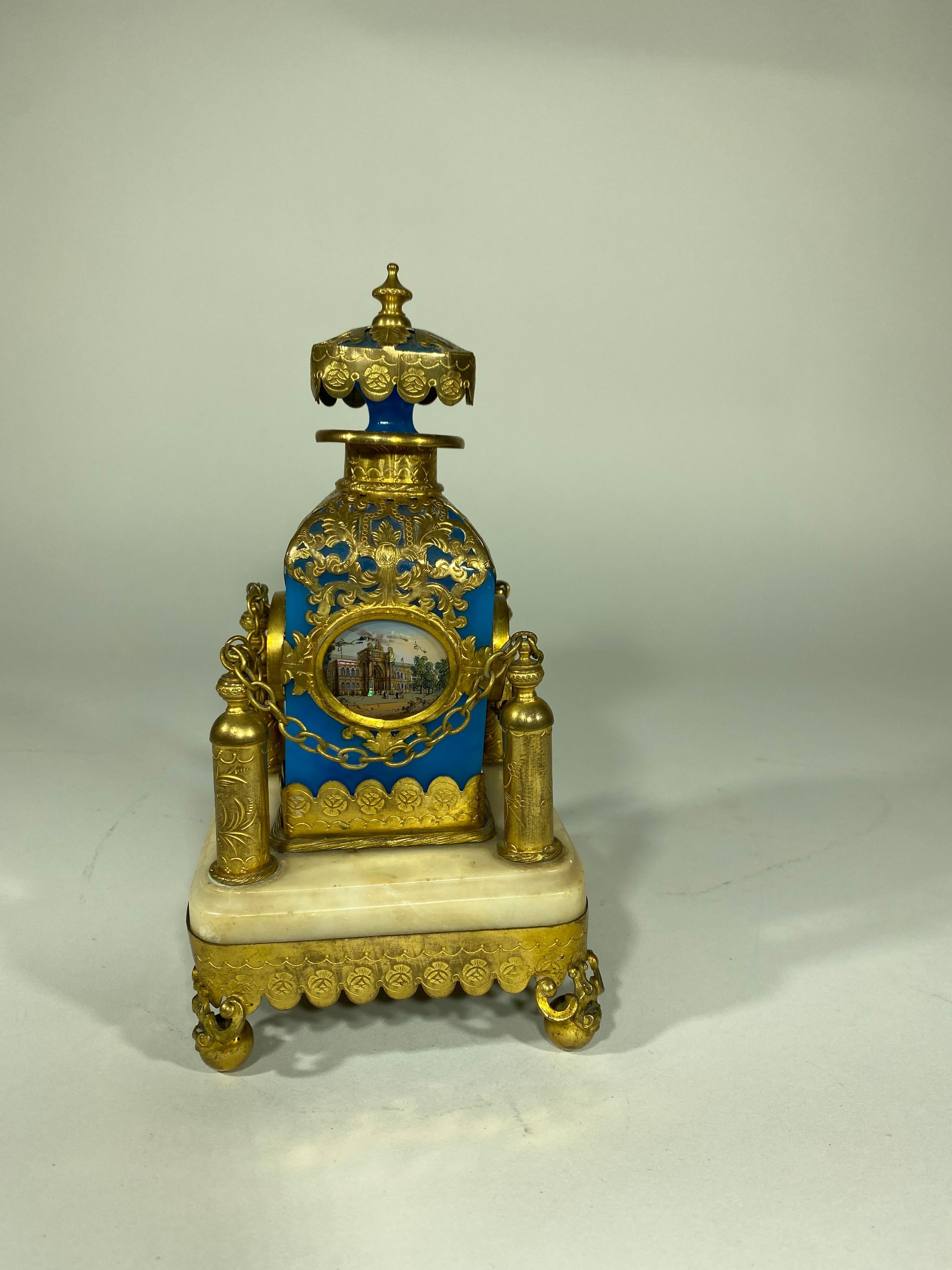 Napoleon III French Opaline Parfume with Gilt Mounts For Sale