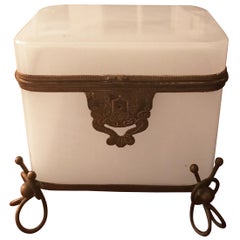 French Opaline White Casket Box